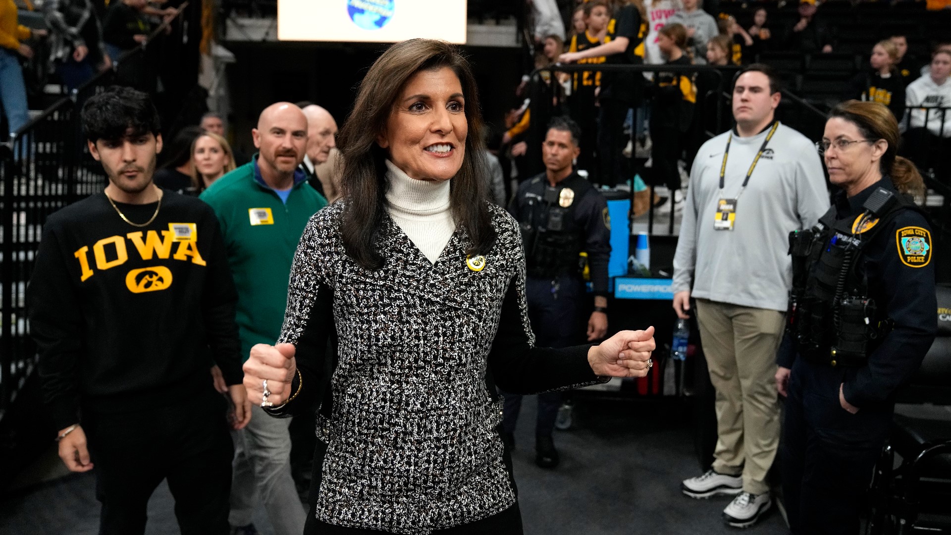 "You know, Iowa starts it. You know that [New Hampshire voters] correct it... and then my sweet state of South Carolina brings it home," Haley said.