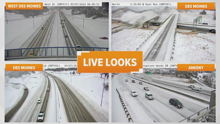 Here's the latest road conditions for the Monday morning commute