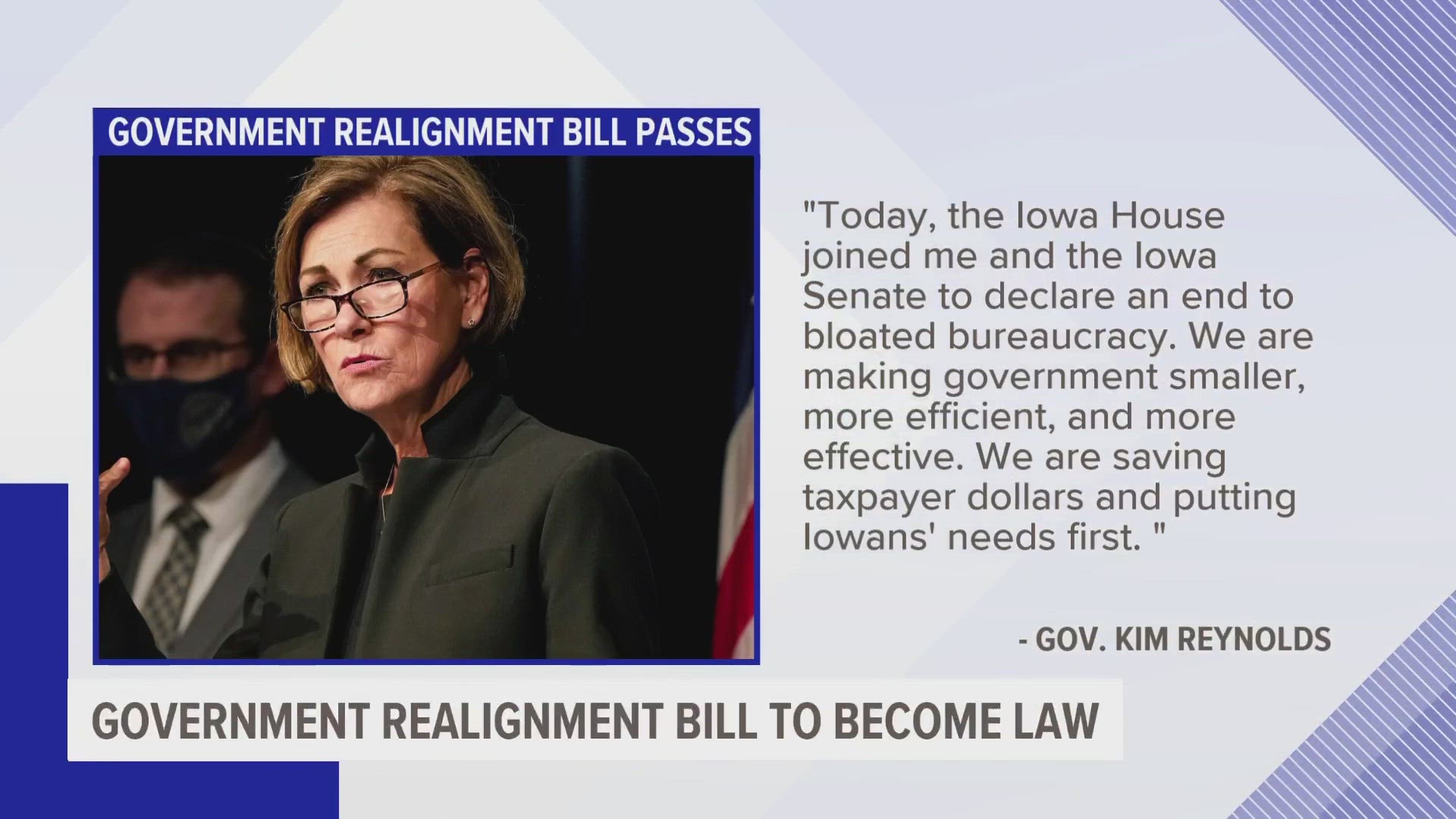 The bill now goes to Gov. Kim Reynolds' for signing.
