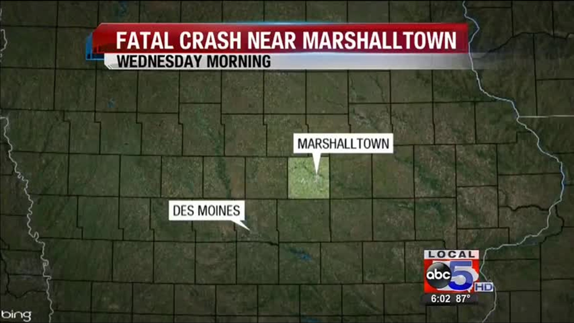 Fatal car crash near Marshalltown