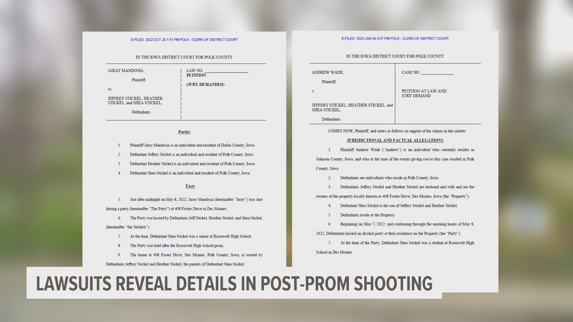 Iowa postprom shooting Lawsuits filed gainst homeowners