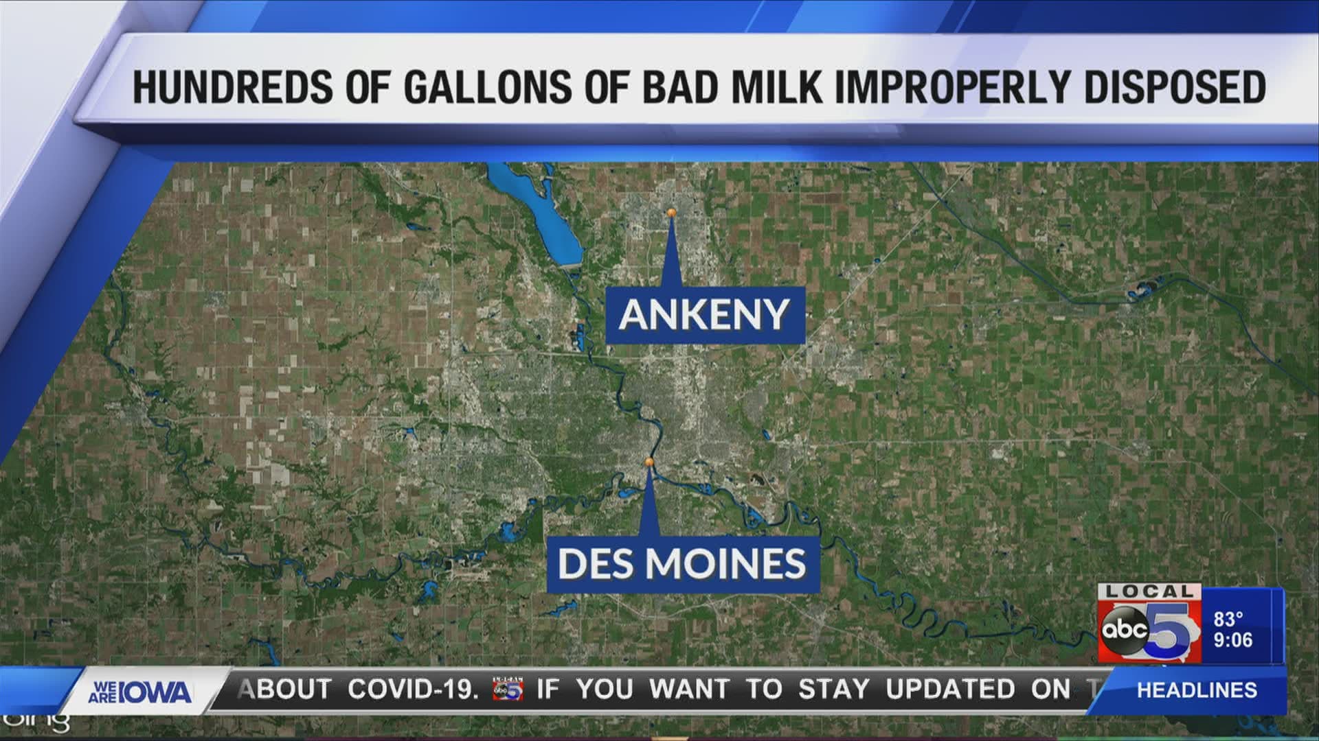 The Iowa Department of Natural Resources is working with Hy-Vee after 800 gallons of bad milk were improperly disposed of following Monday's derecho.