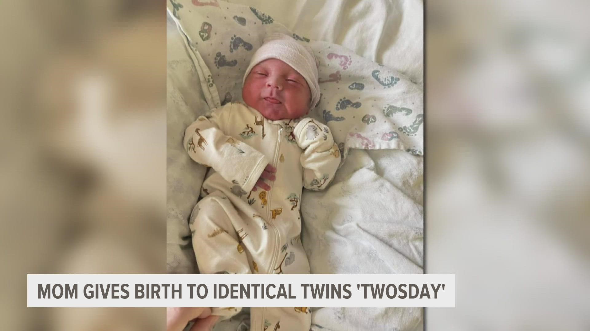 The identical twin boys were born nearly four and a half hours apart, but both managed to make it out during the palindrome date.