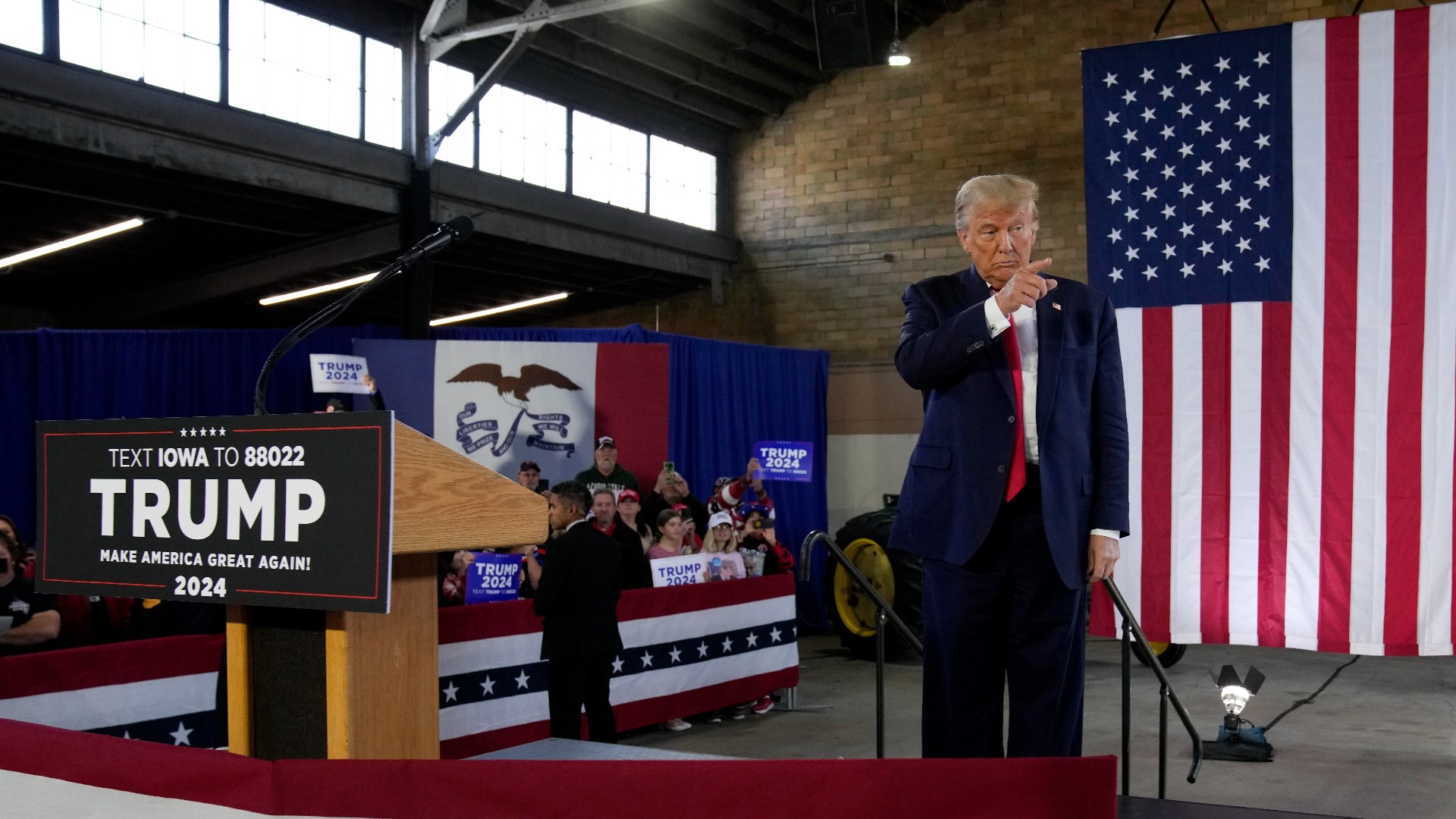 Trump’s afternoon stops in Waterloo and Cedar Rapids will be his third and fourth in a little more than two weeks.