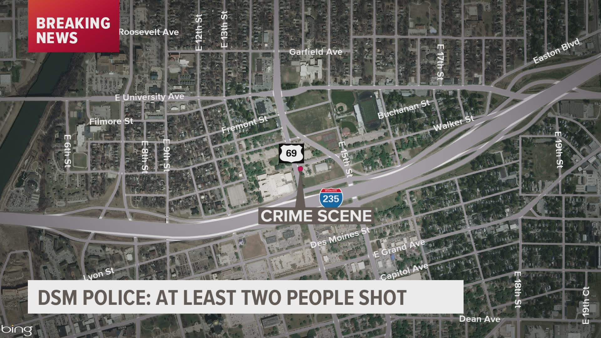 2 people shot in Des Moines, suspect in custody