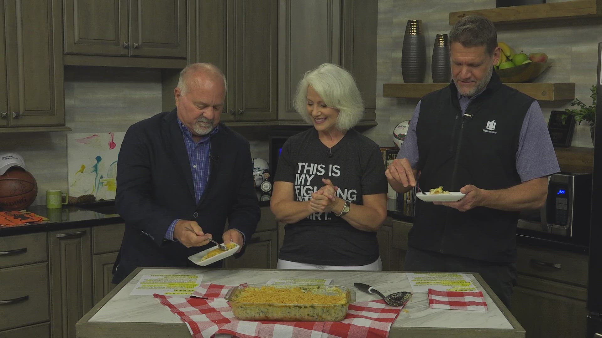 The "Food Bank of Iowa Chopped - Hot Dish Edition" casserole competition is sponsored by Nationwide Insurance