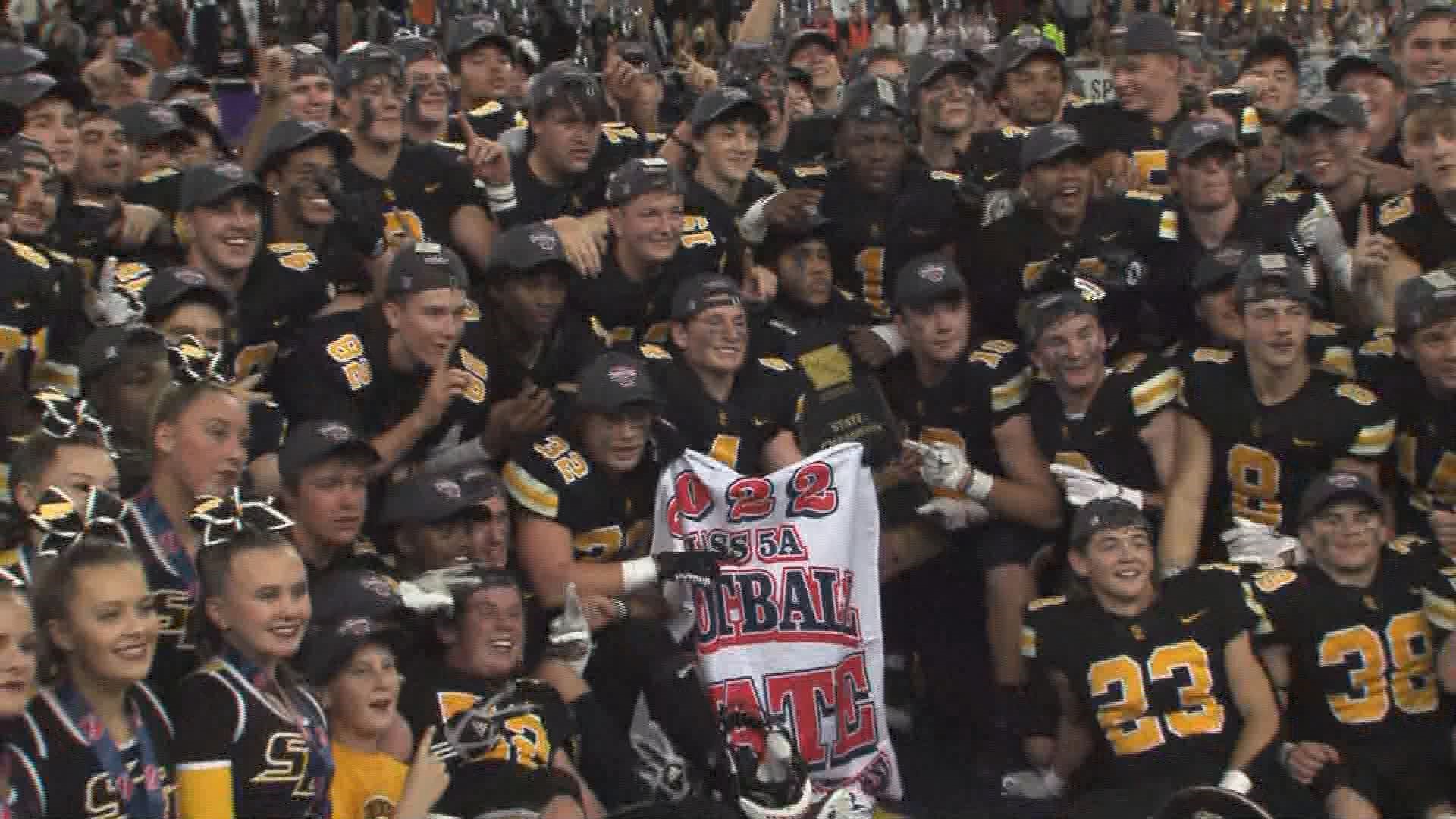 The Rams secured a repeat Class 5A state title by taking down Valley 49-14.