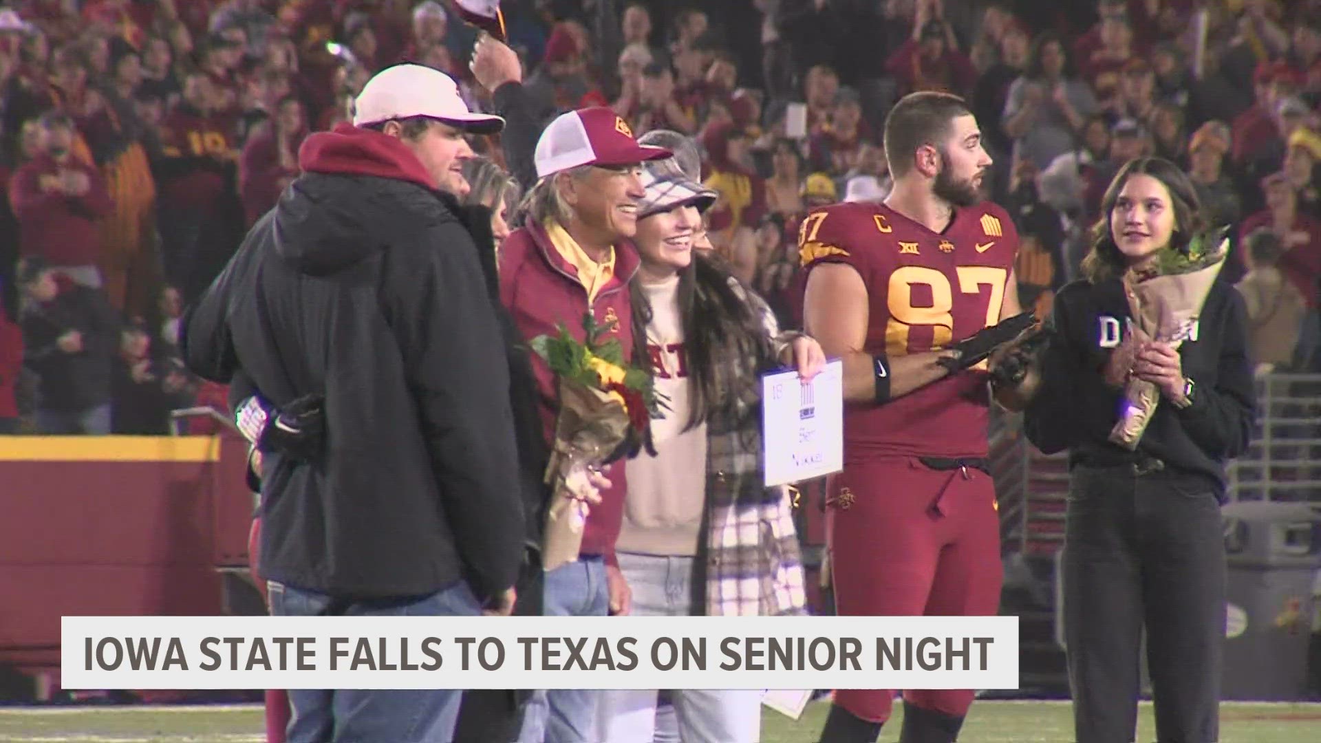 The Longhorns were able to pull away in the second half and beat Iowa State 26-16, defeating the Cyclones on senior night.