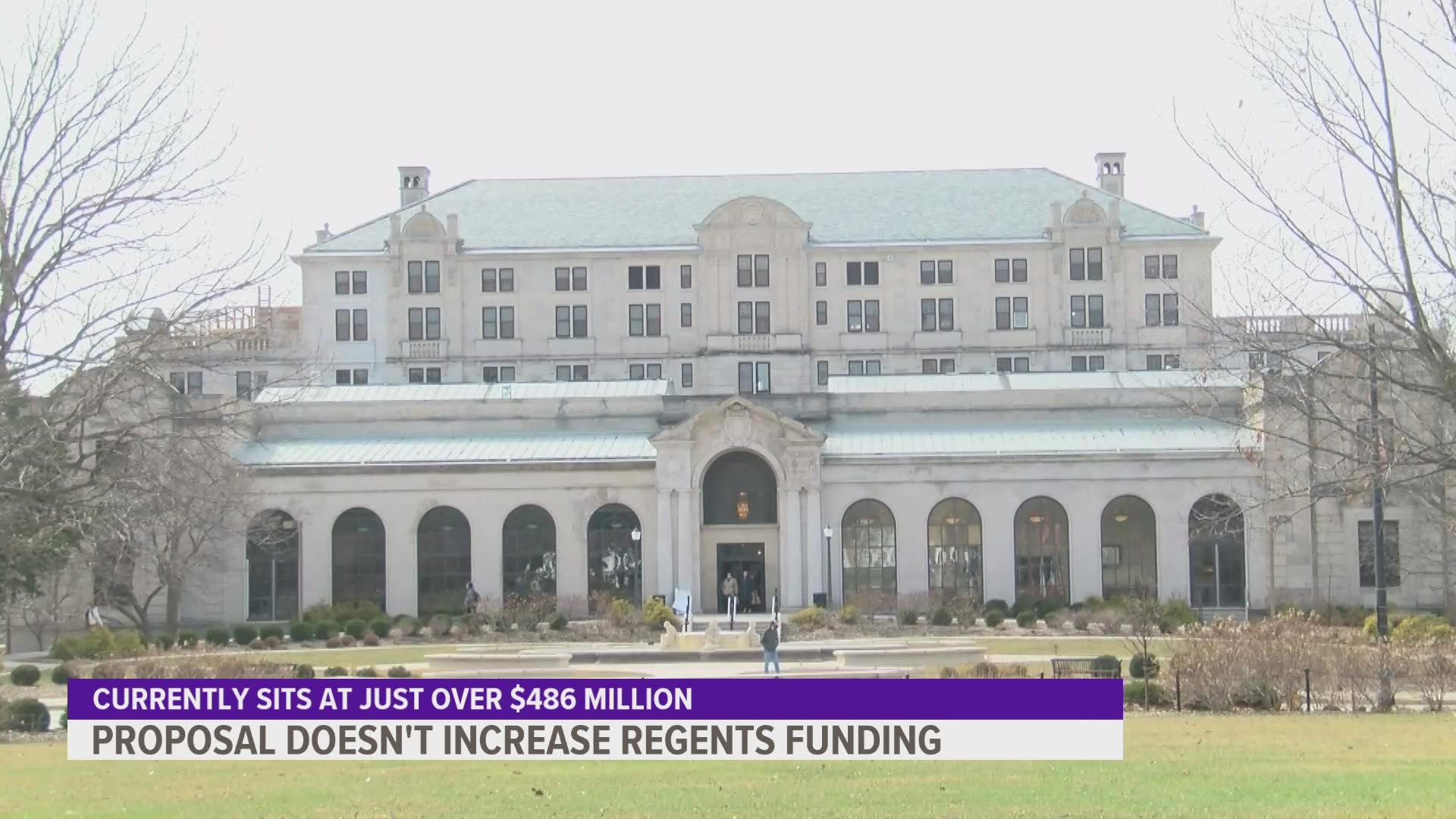 If approved, this would be the third year in a row with no additional funding for the Regents.