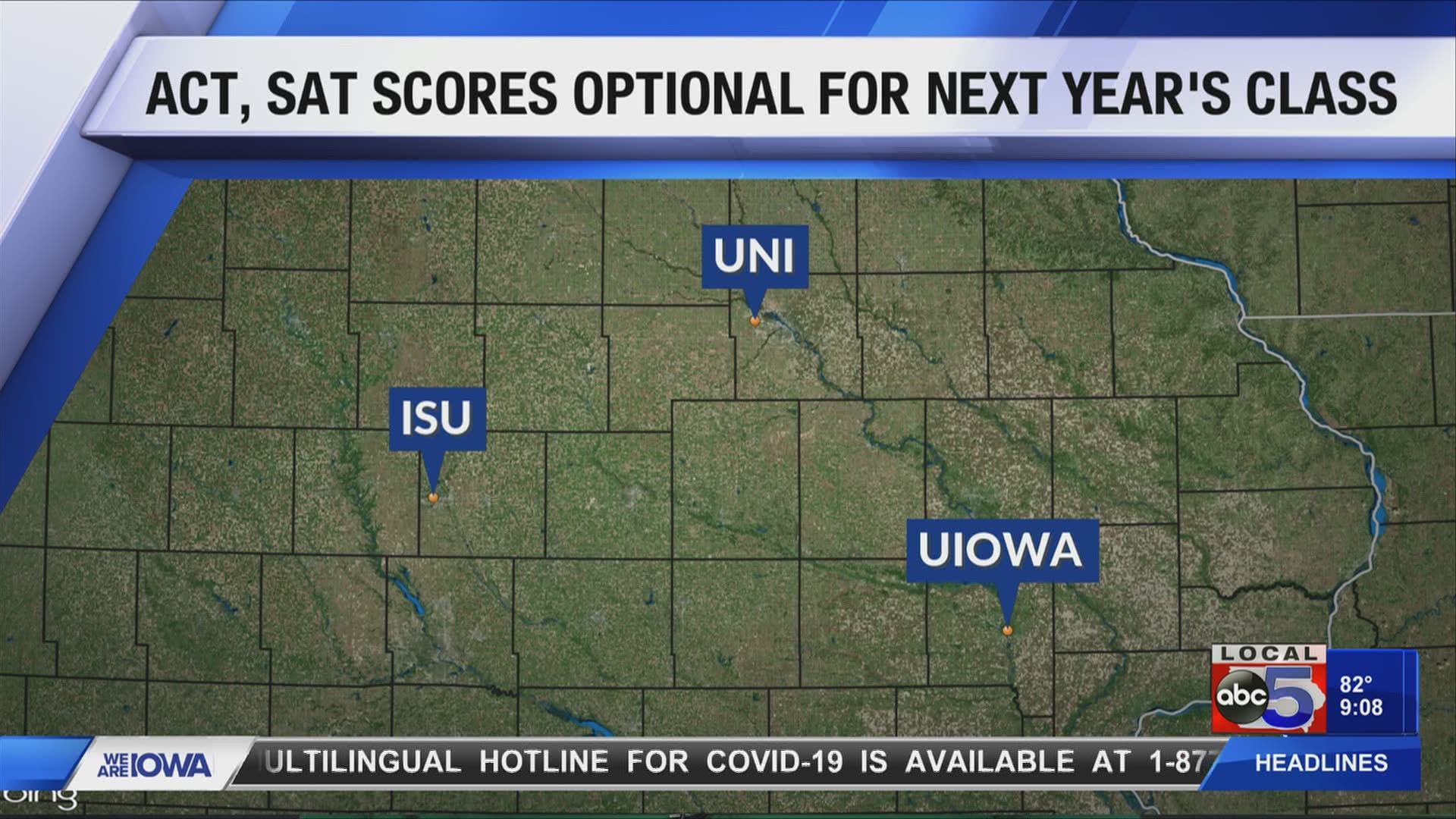 The change affects University of Iowa, Iowa State University and University of Northern Iowa.