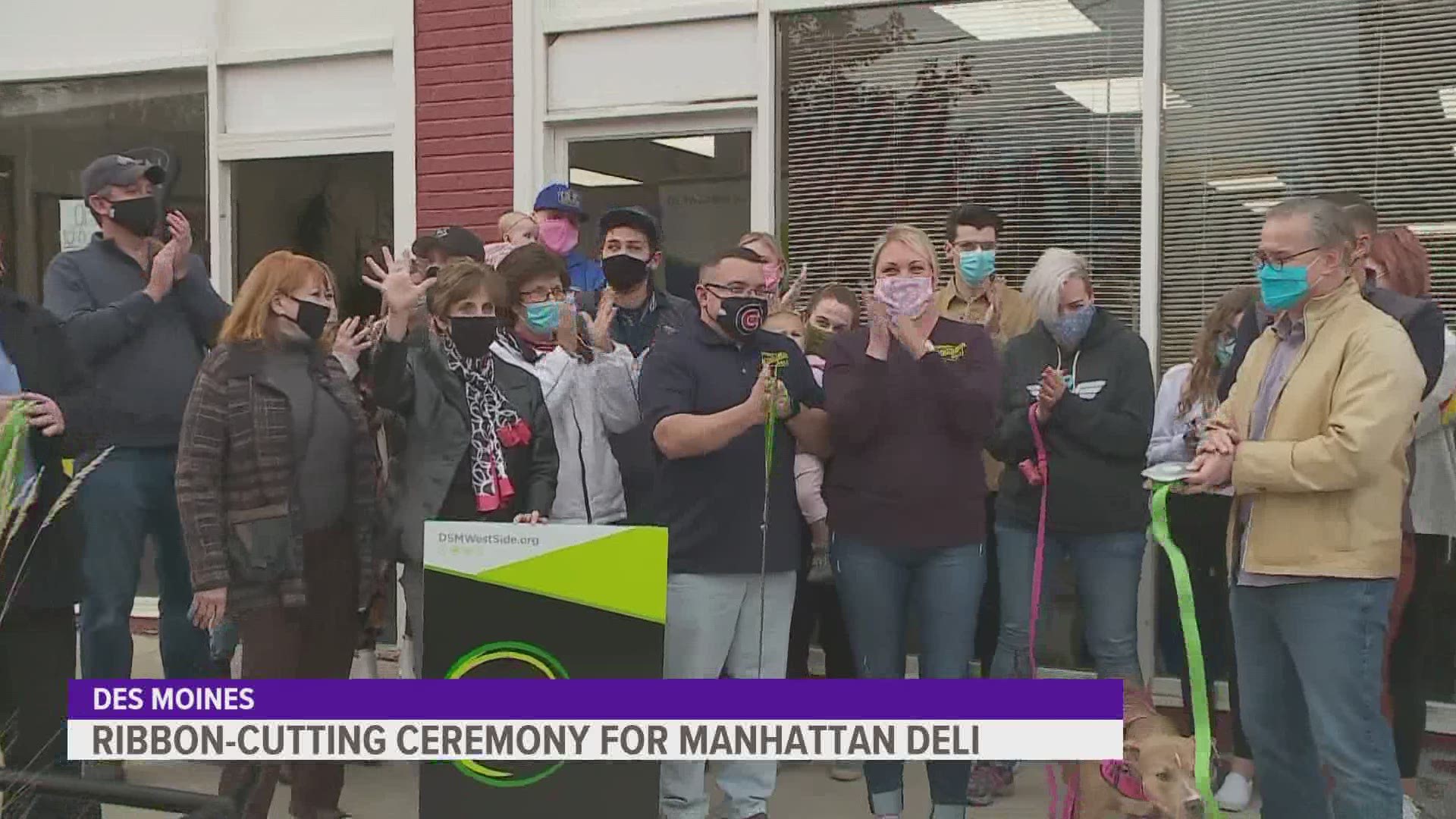Ribbon cutting ceremony for Manhattan Deli