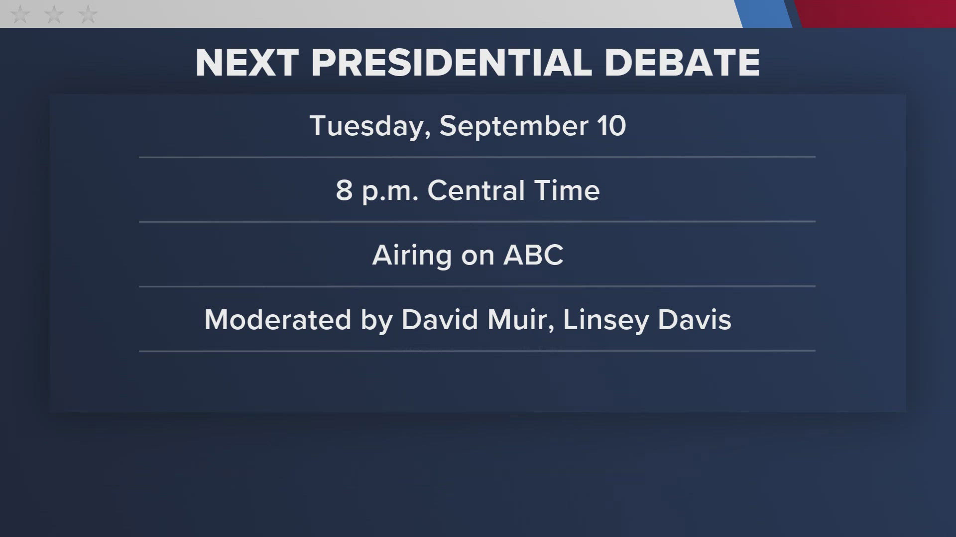 The next presidential debate is set, when is it?