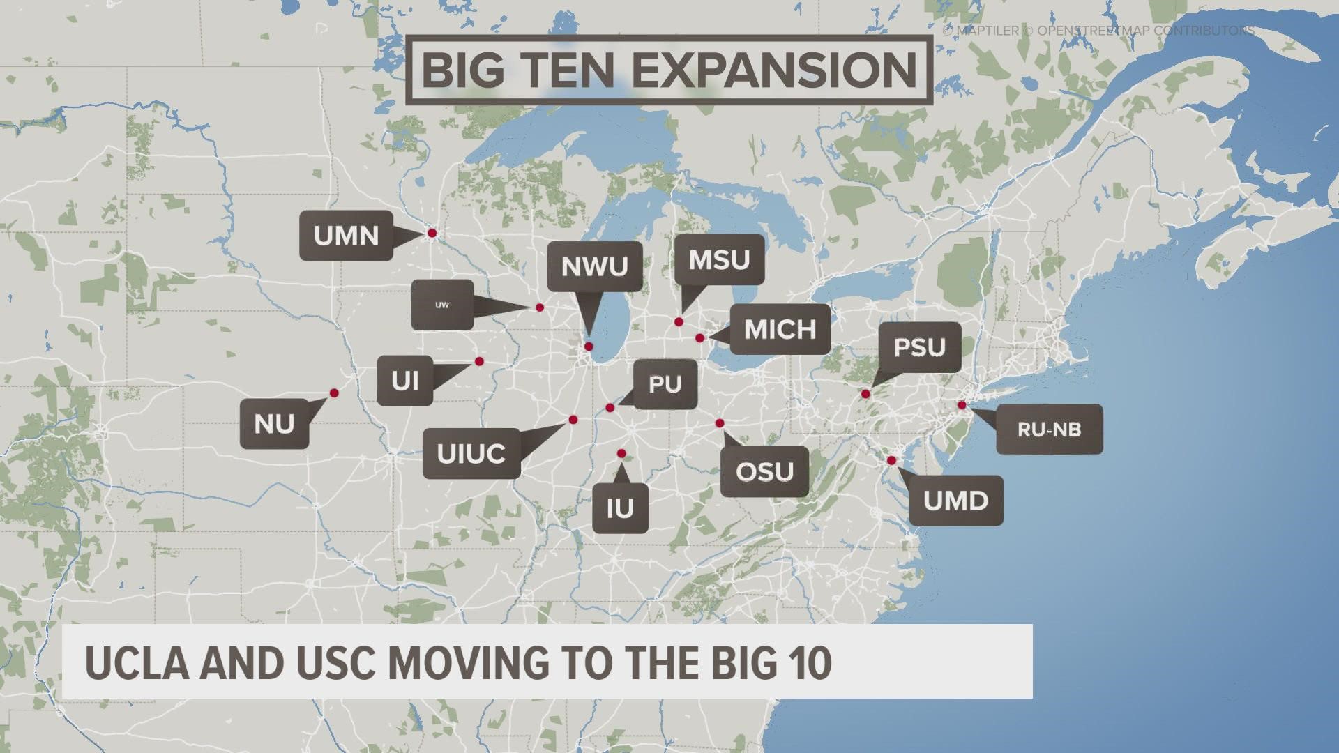 The Big Ten chancellors and presidents voted unanimously to accept the schools. The move puts the conference at 16 schools.