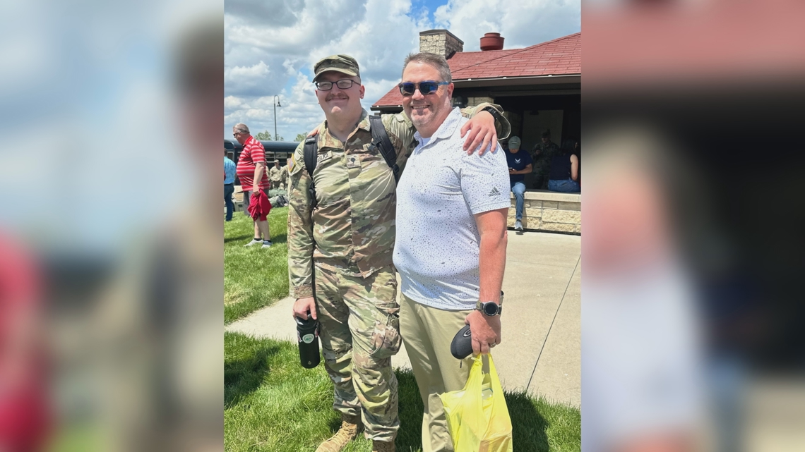 'I don't know if he'll be able to breathe when I hug him': Iowa father to see son next week after deployment to Middle East