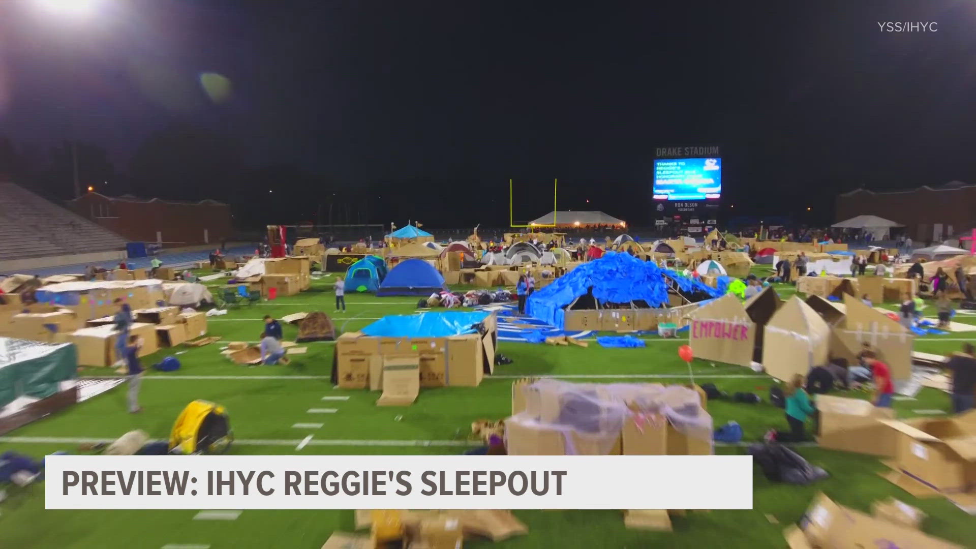 Drake Stadium is once against hosting Reggie's Sleepout.