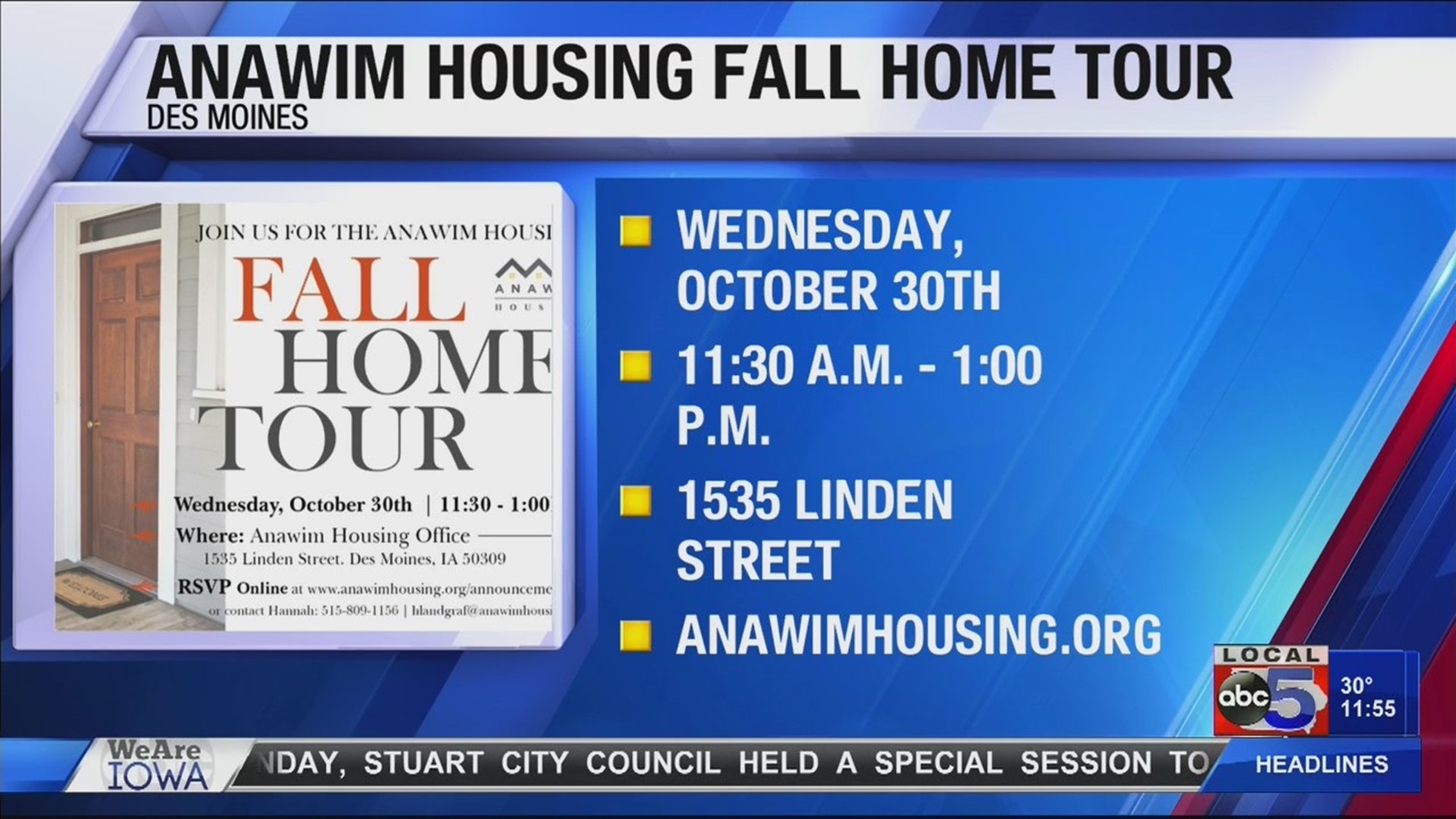 Anawim Housing Fall Home Tour is Wednesday, October 30th.