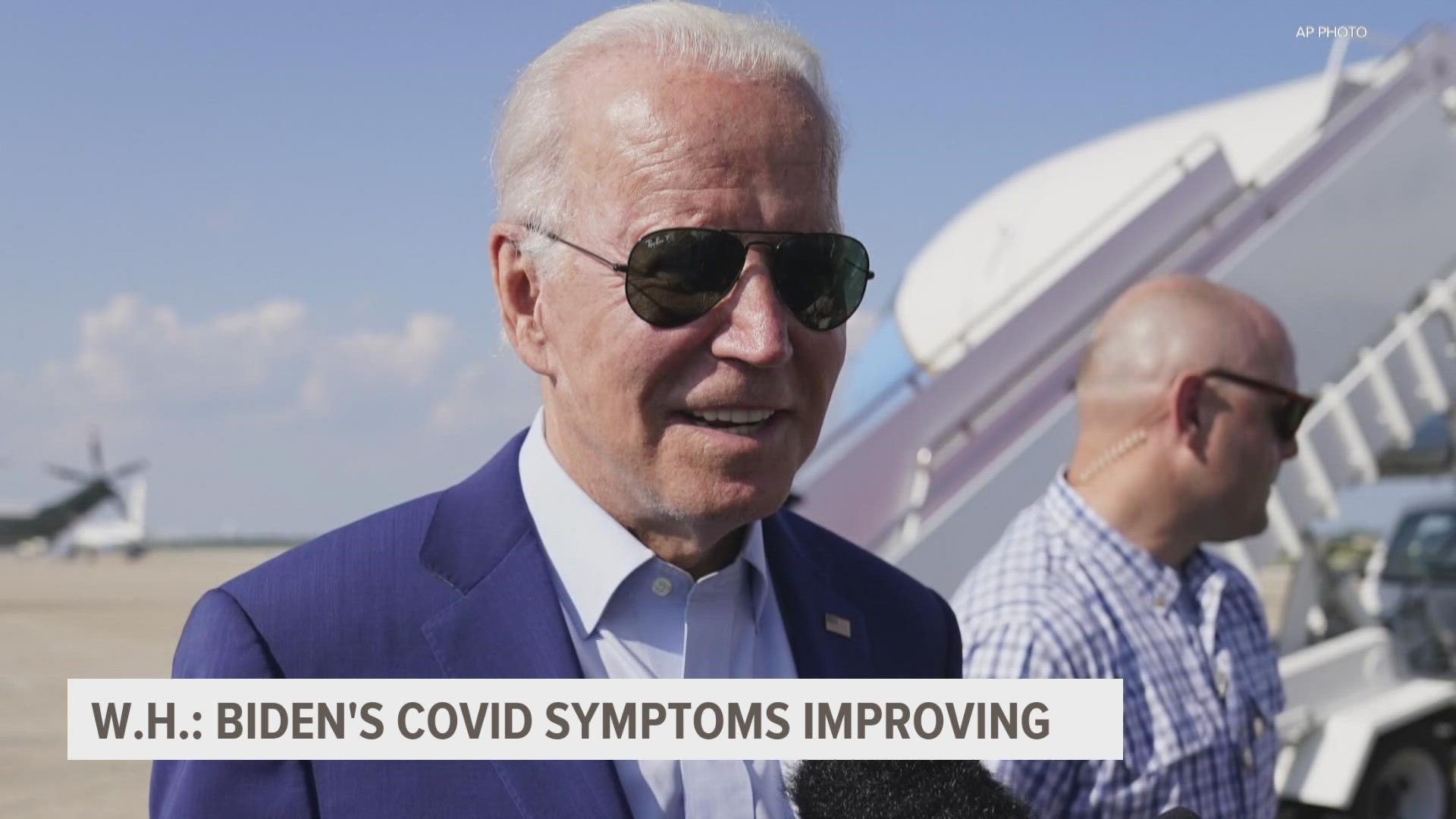 The president’s doctors said Friday his mild COVID symptoms were improving and he was responding well to treatment.