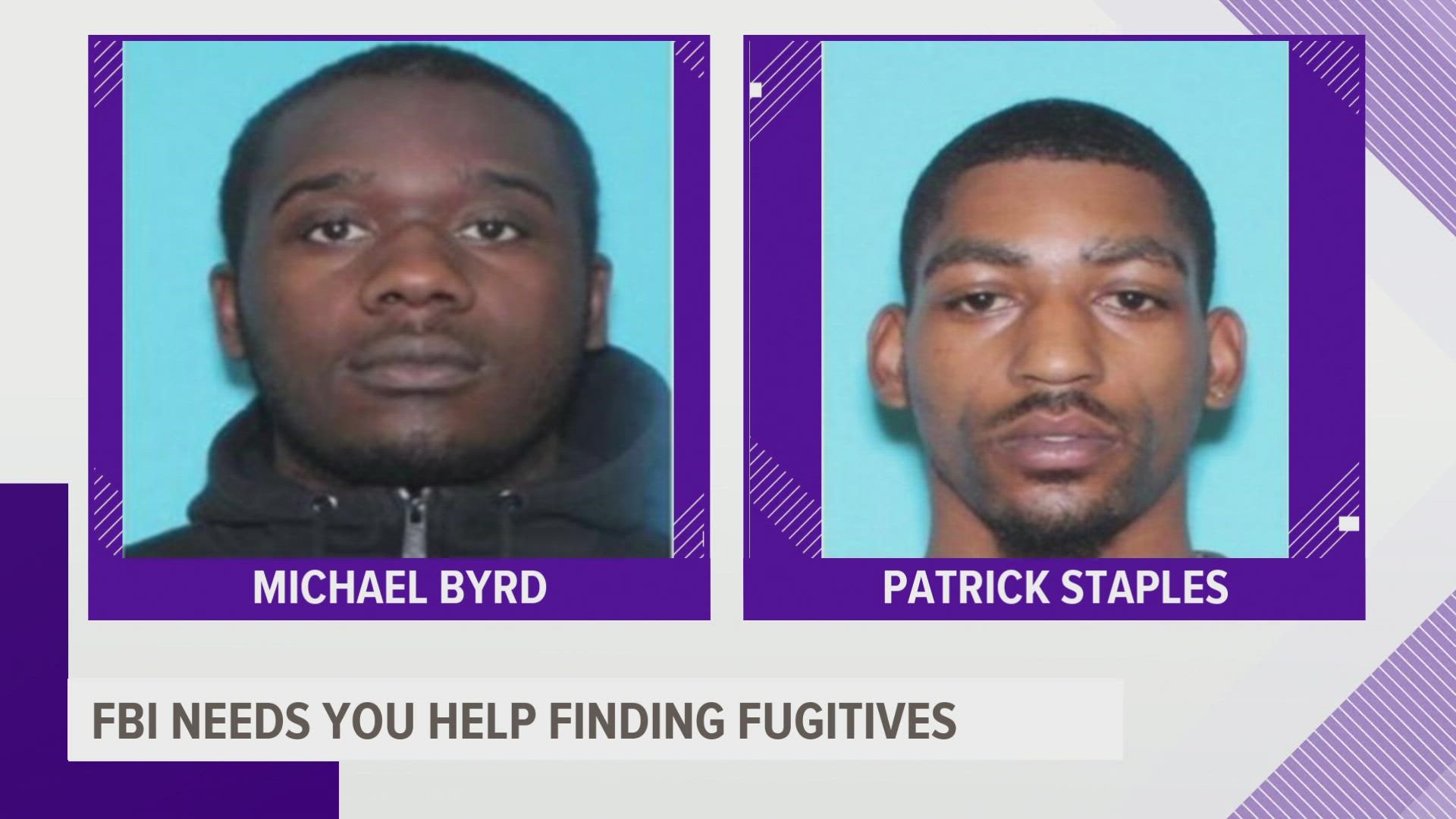 Patrick Staples and Michael Byrd are believed to have ties to Des Moines and Chicago, according to the FBI's Omaha office.