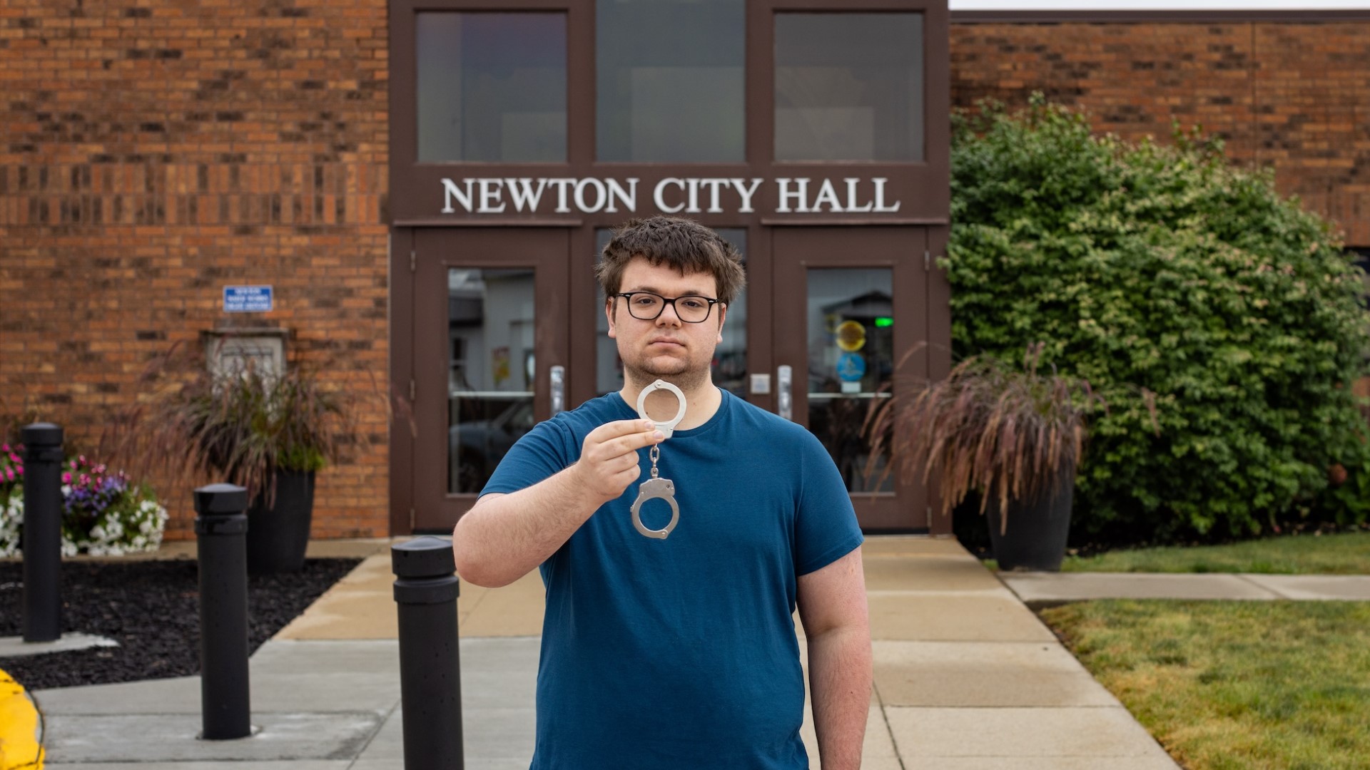 Noah Petersen is suing the city, the mayor and the police chief for violating his First, Fourth and Fourteenth Amendment rights, according to the lawsuit.