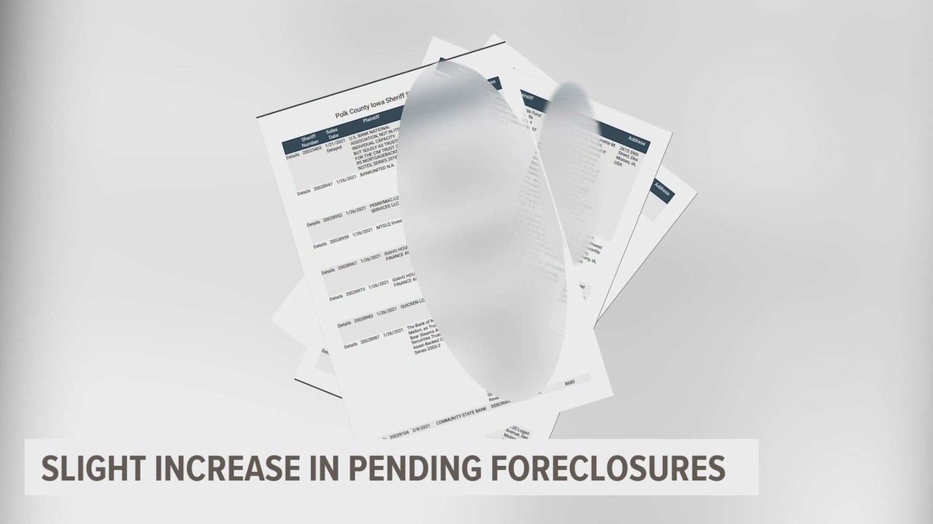 Attorney Sam Marks said he's seen a ten to twenty percent increase in pending foreclosures come across his desk recently.