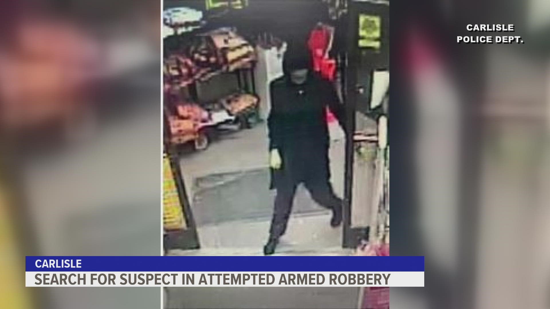 Police say the suspect showed a handgun and demanded money at a dollar store, but ran off after the cashier refused.