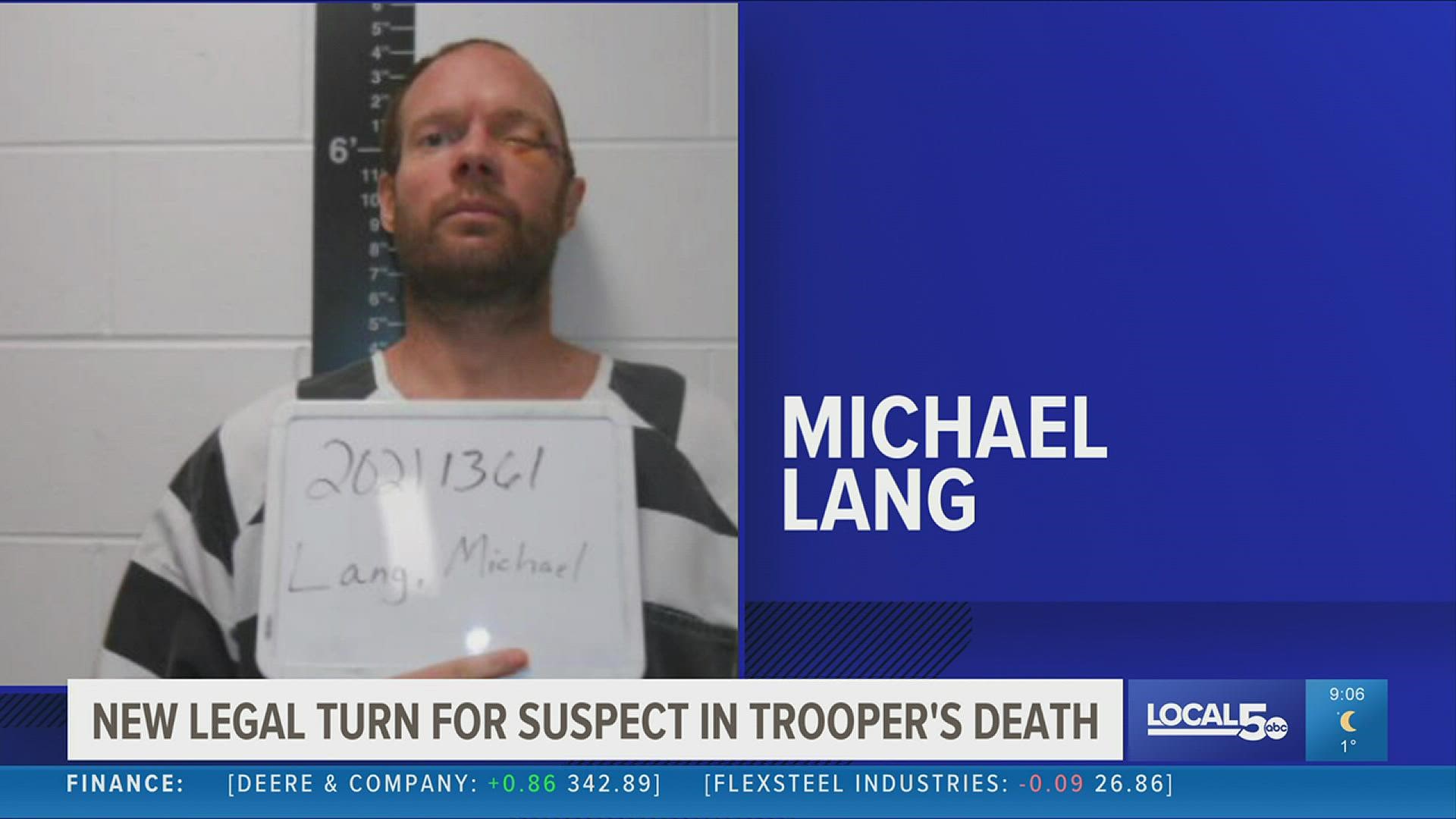 Michael Lang is charged with first-degree murder in the death of Iowa State Patrol Sergeant Jim Smith.