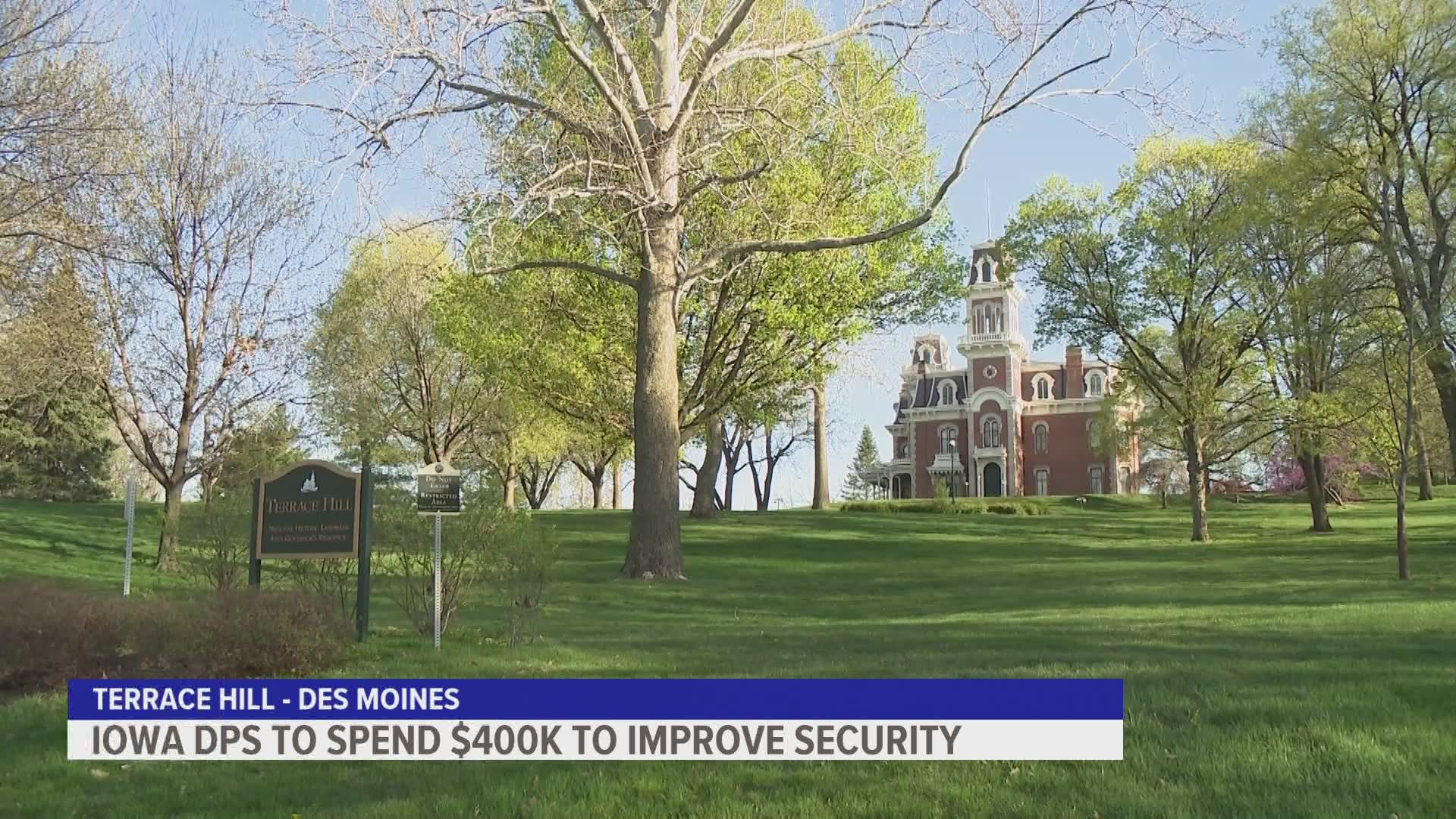 Iowa Department of Public Safety officials say the cost of the fence to be installed soon around the Terrace Hill property will come from the DPS budget.