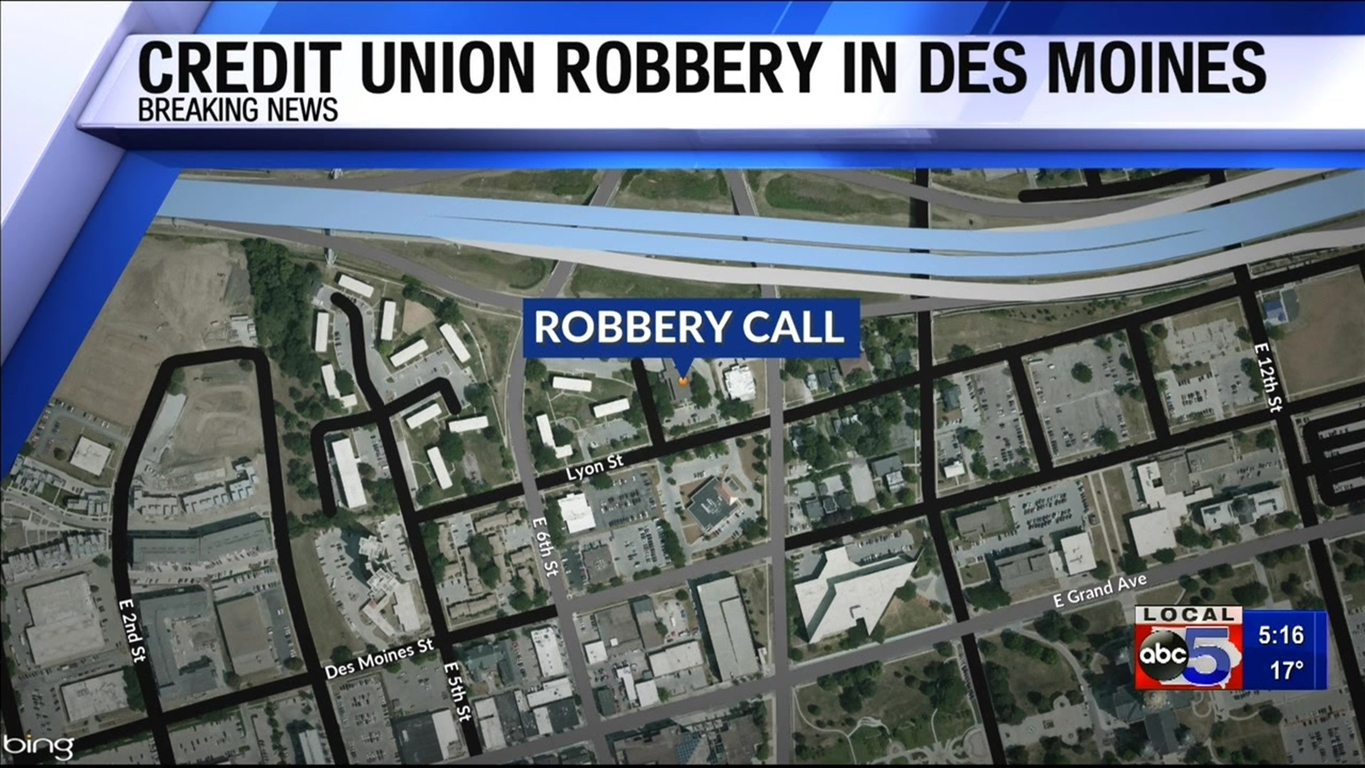 Police respond to bank robbery in Des Moines' East Village