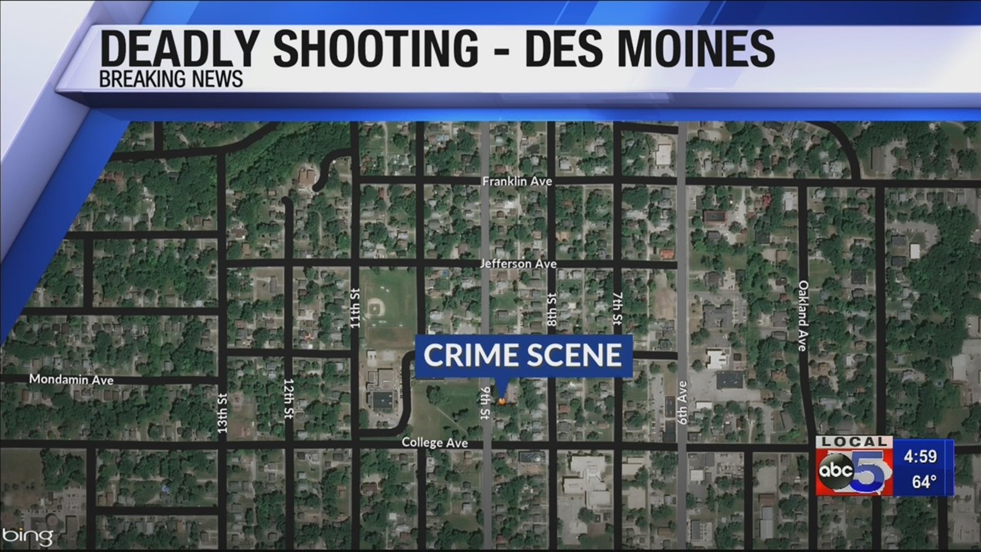 Police say a 23-year-old man is dead after a shooting near 9th and College Street in Des Moines.