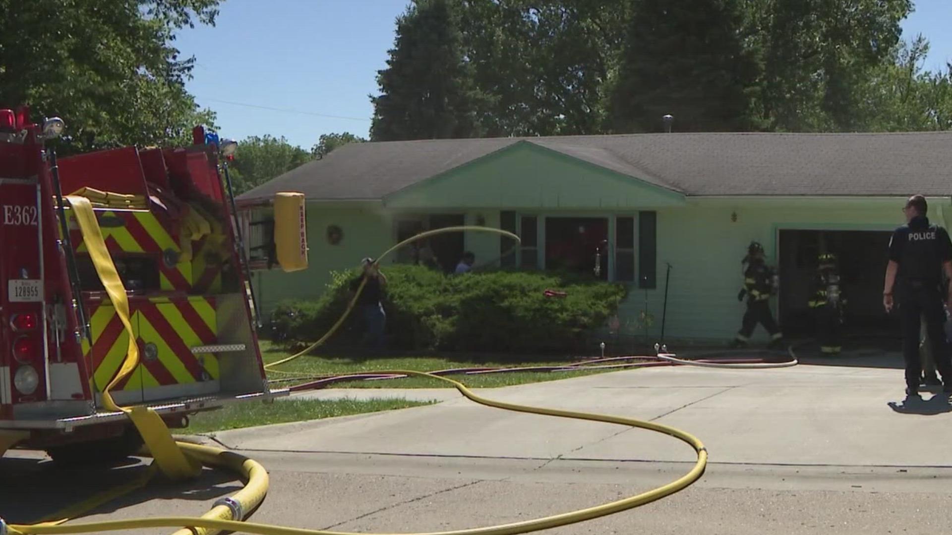 Fire crews responded to a a house fire on Pilmer Drive in the Greenfield Plaza neighborhood at around 3:20 p.m. Wednesday.