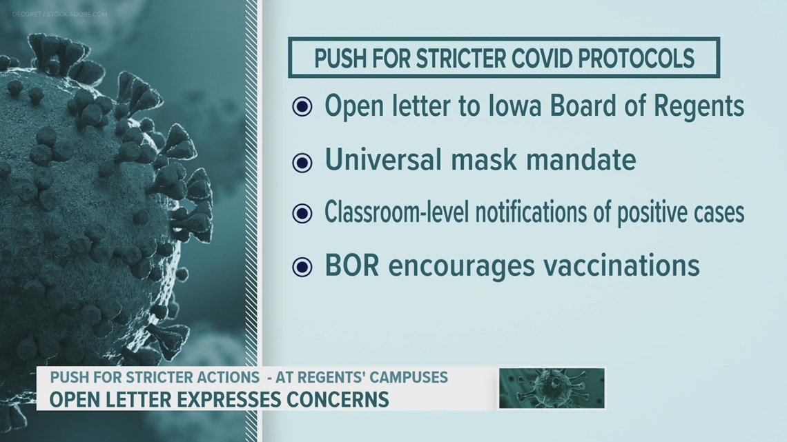 Staff, students, parents ask Iowa Board of Regents for more COVID mitigation measures in open letter
