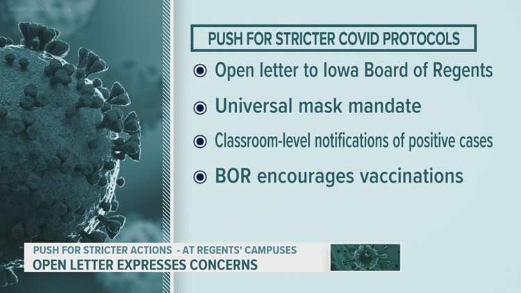 Staff, students, parents ask Iowa Board of Regents for more COVID mitigation measures in open letter