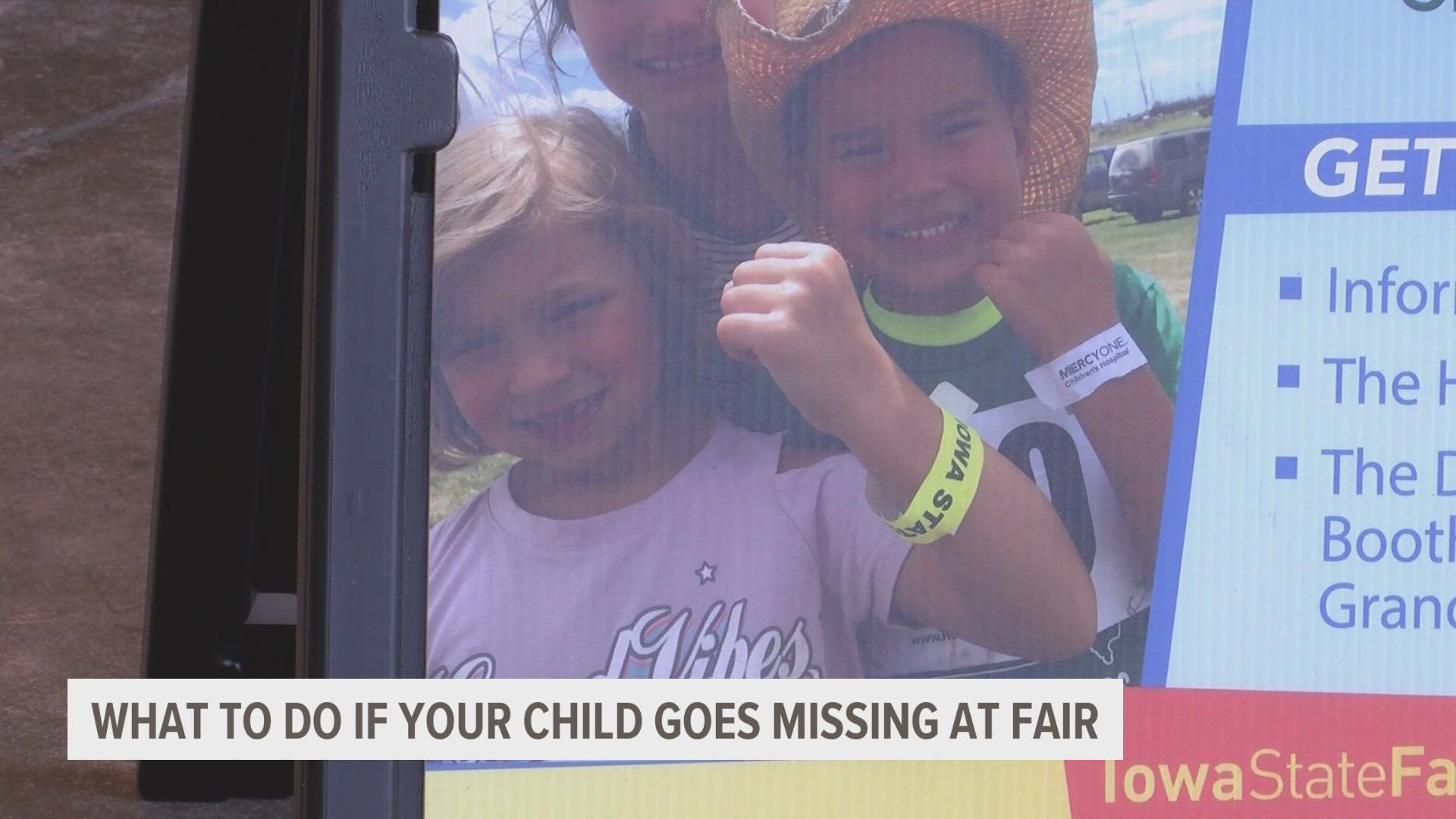 The Iowa State Patrol said children go missing or get separated every year at the Iowa State Fair.