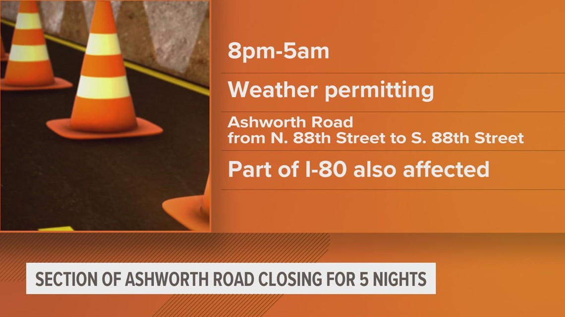 Section of Ashworth Road closing for 5 nights