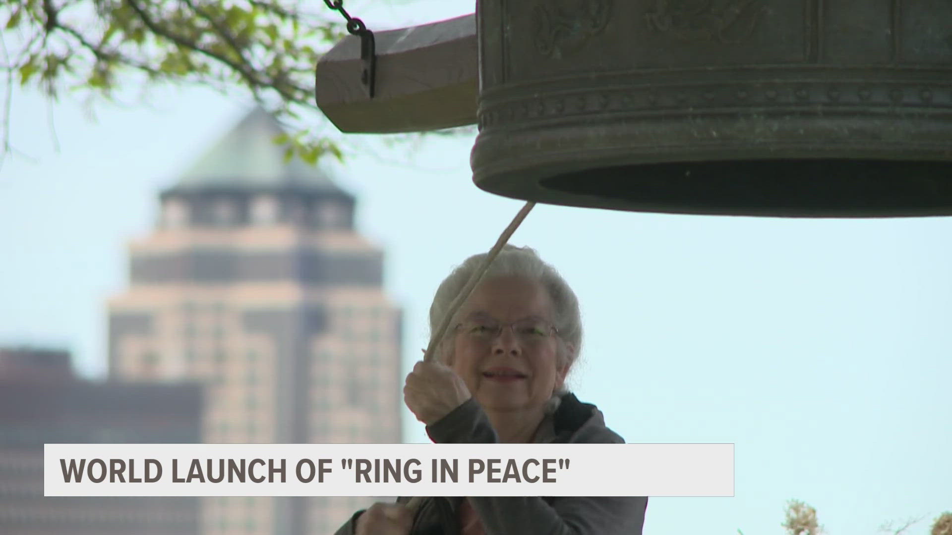 Iowans gathered at the Bell of Peace and Friendship just west of the Iowa Supreme Court to take part in the new initiative.
