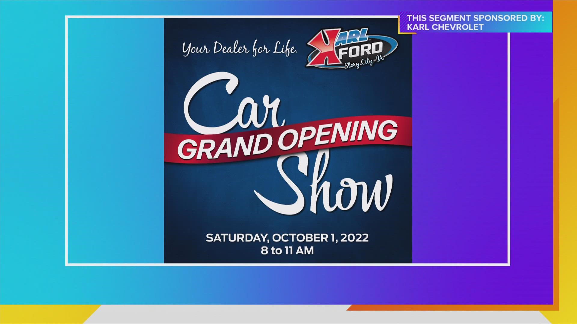 Bret Moyer has details on Grand Opening Car Show and Ribbon Cutting at Karl Ford in Story City THIS SATURDAY plus, unbeatable NEW TRUCK DEALS | Paid Content