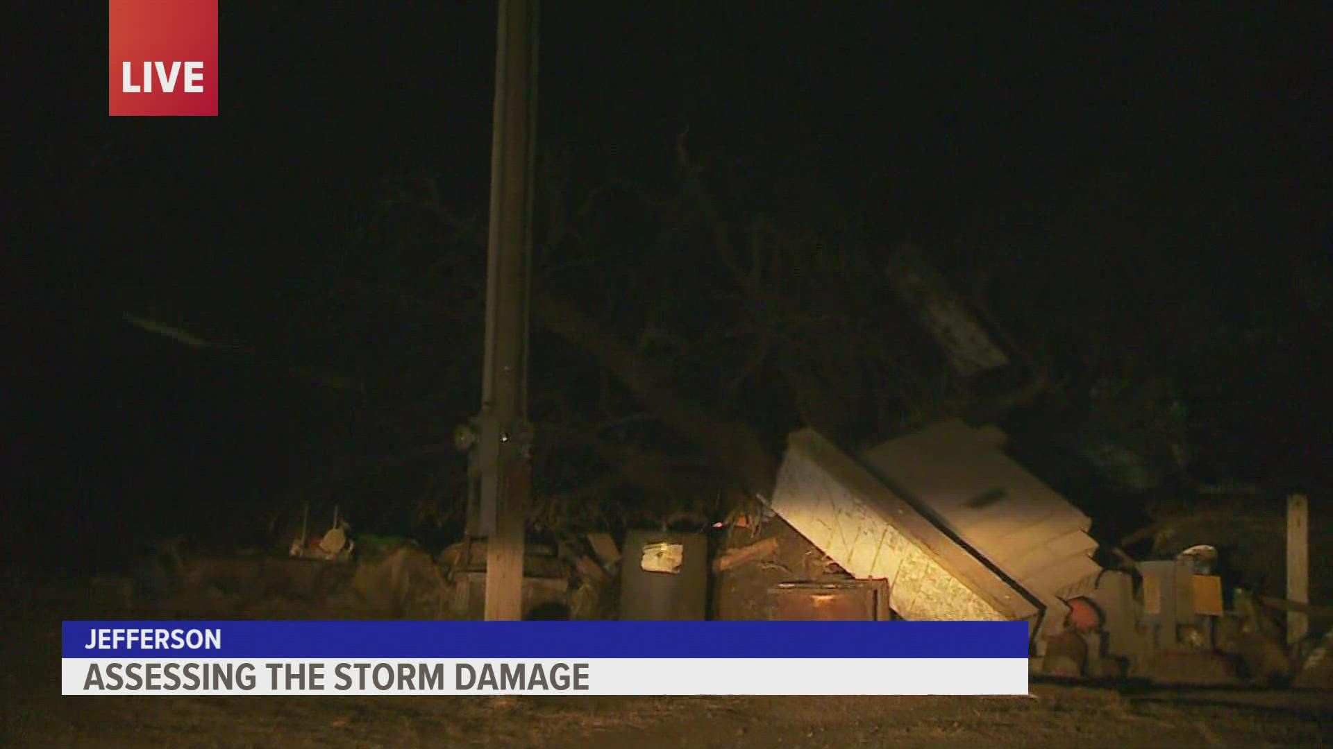 Local 5 was in Jefferson Wednesday night to check on damage reports.