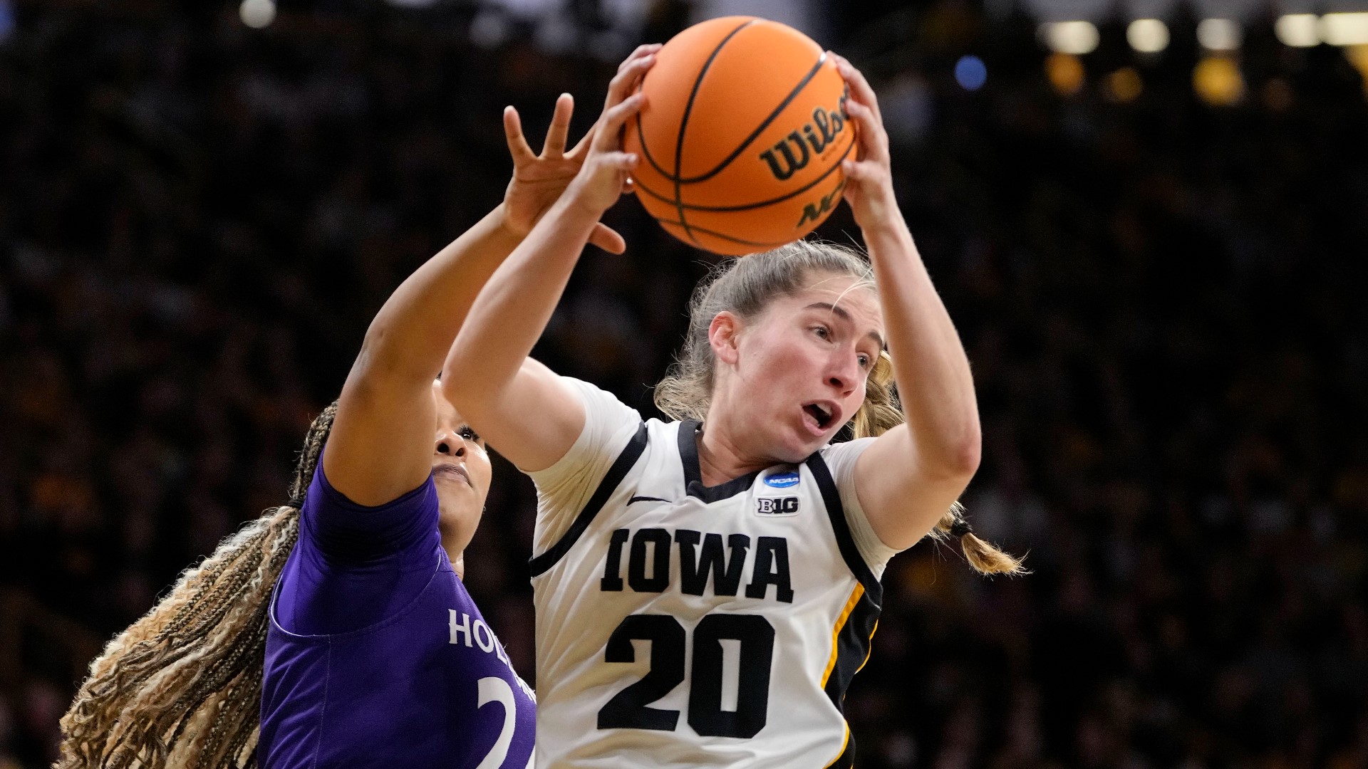 Clark finished with her 65th career double-double, and added eight rebounds.