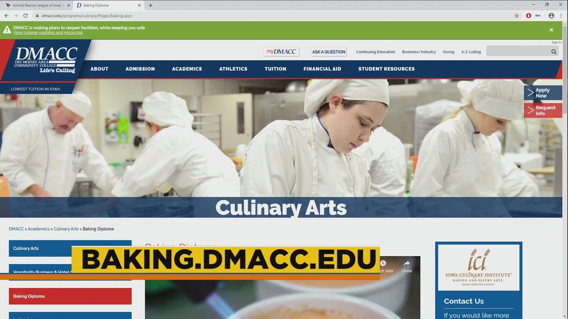 DMACC's new school of baking and pastry