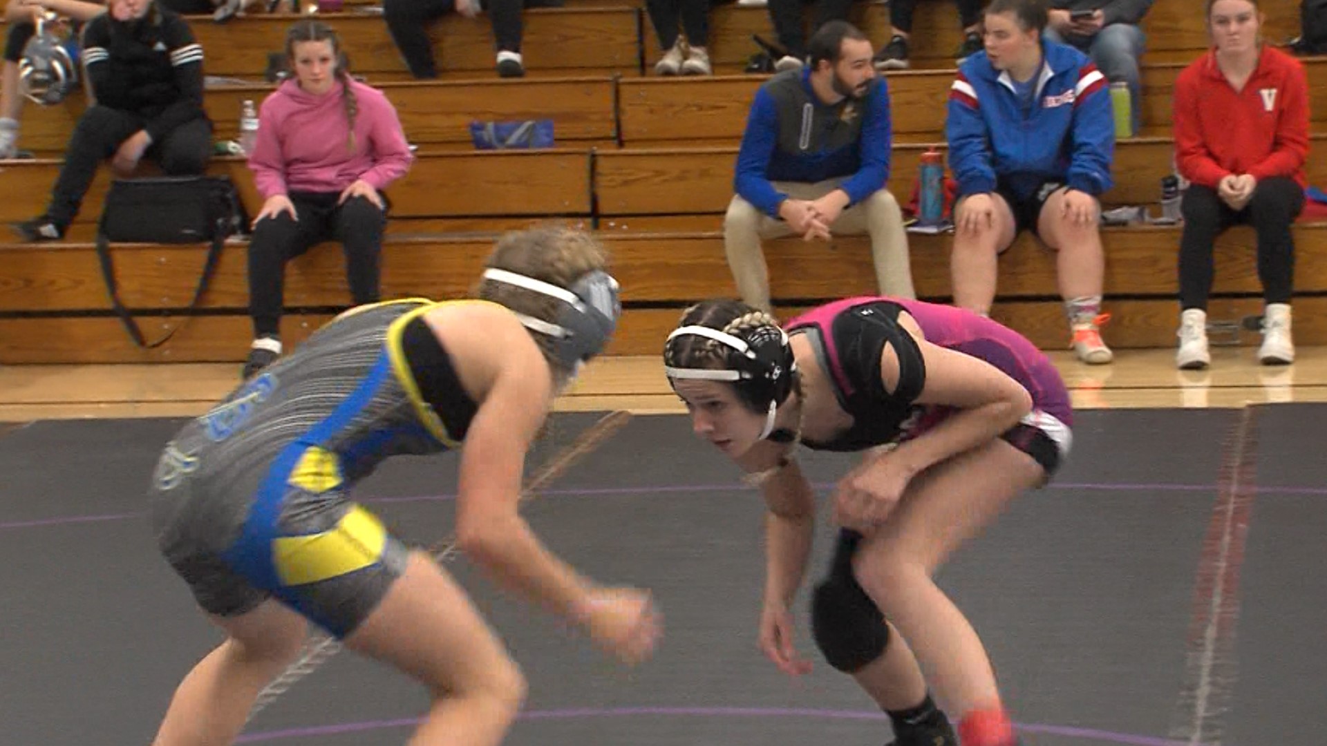 Monday marked the first-ever sanctioned high school girls wrestling match in Iowa.