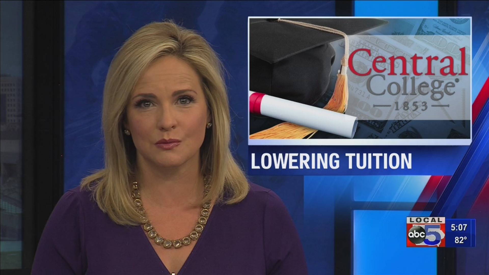 Central College announced Tuesday that annual tuition starting in the Fall of 2020 will drop from $38,600 to $18,600.