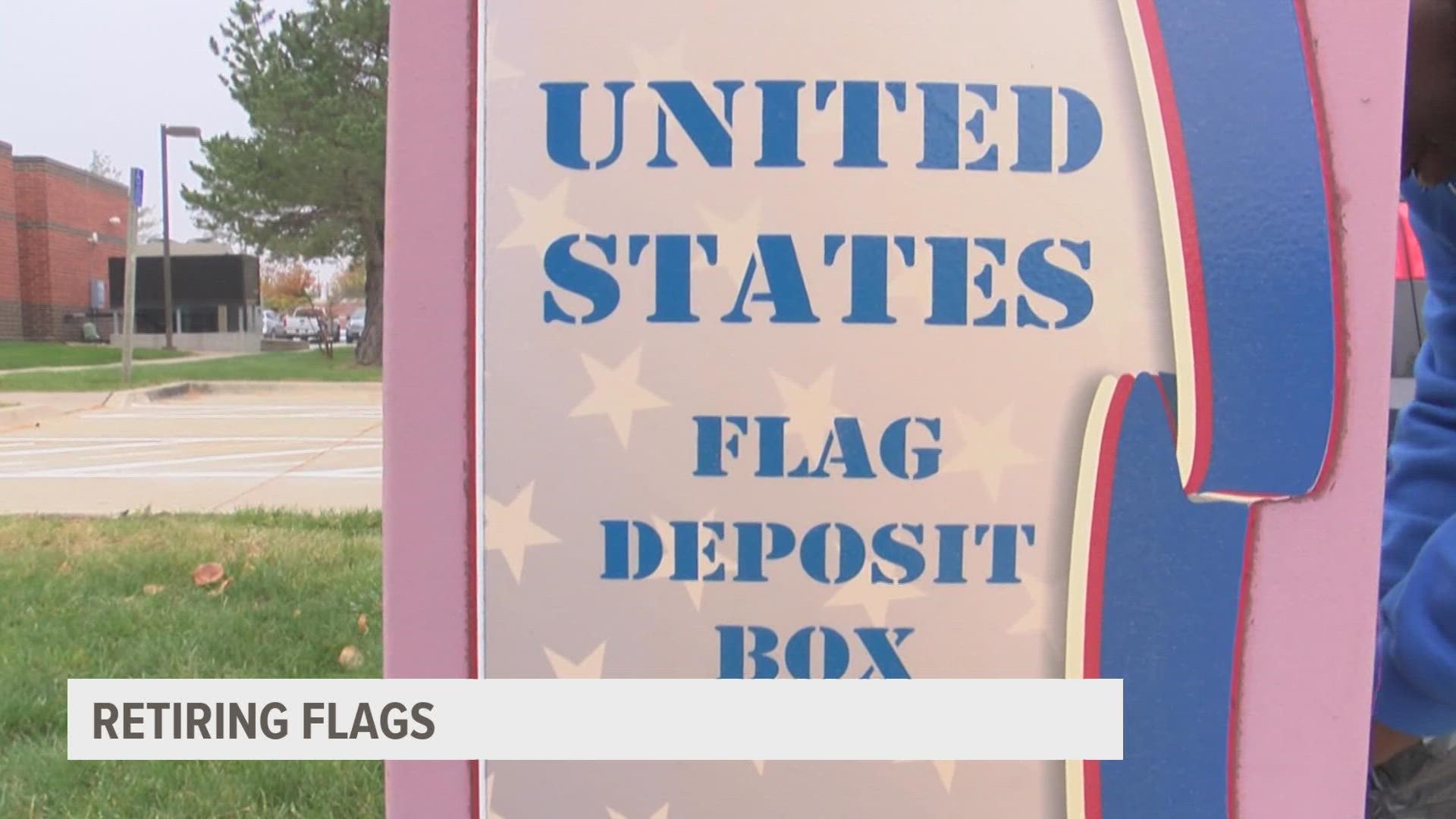 A veteran who served in Desert Shield and Desert Storm now continues his service to the country by helping to retire flags in West Des Moines.
