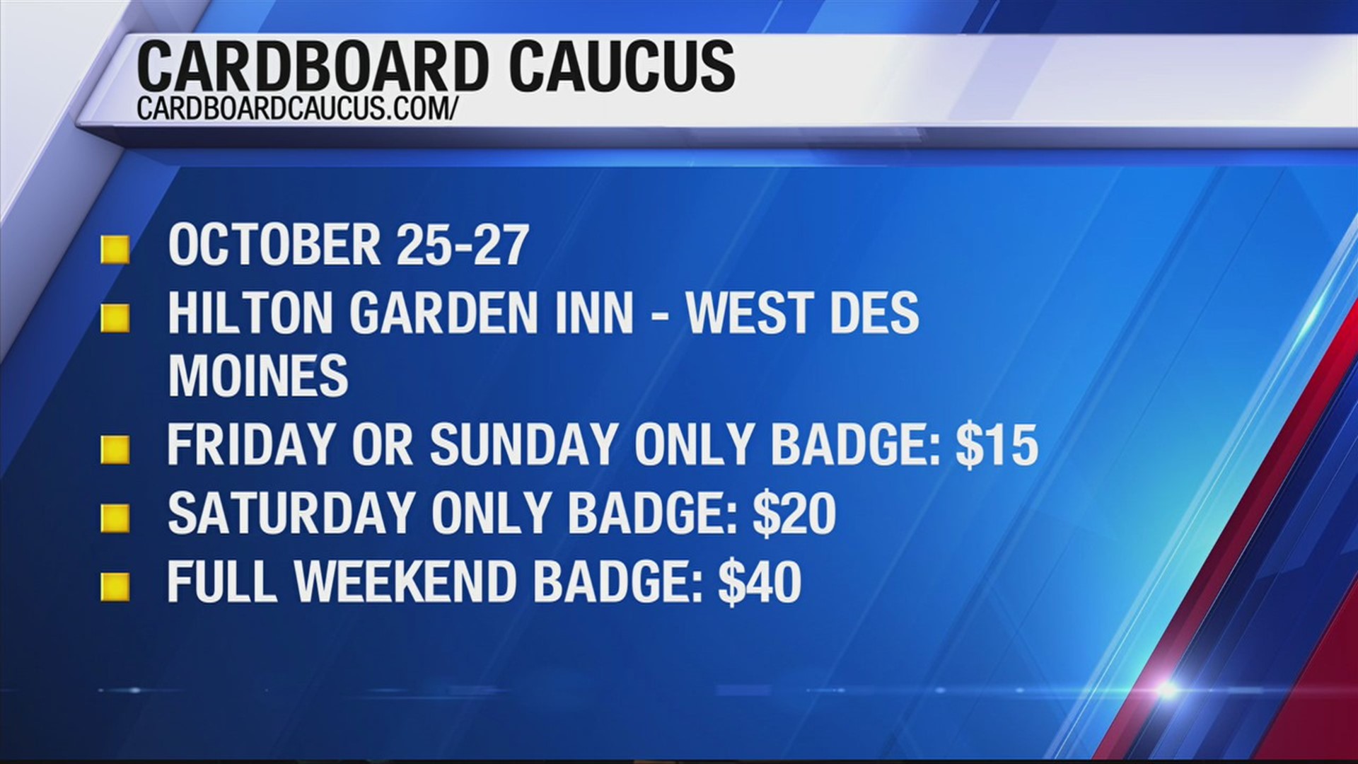 This weekend, you can help grow the tabletop gaming community at the inaugural Cardboard Caucus taking place in West Des Moines.