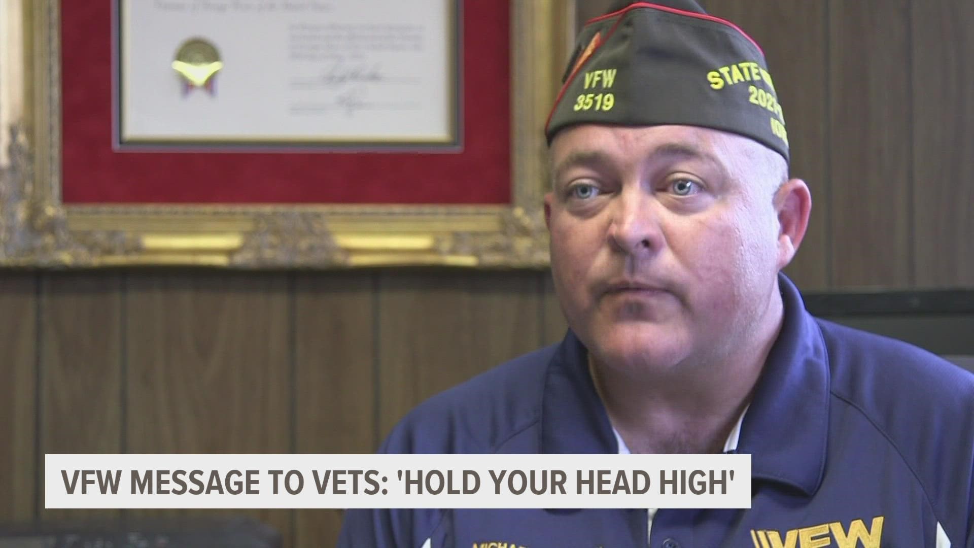 Commander Michael Braman urges veterans to reach out to their local VFW organization and contact their buddies from their time serving.