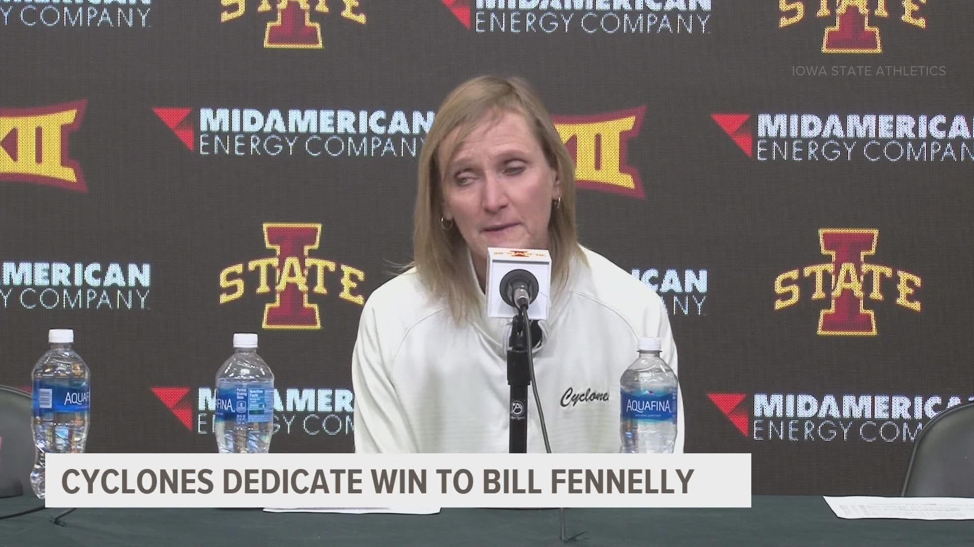 The Cyclones were without head coach Bill Fennelly on Wednesday, as the coach lost his mother earlier this week.