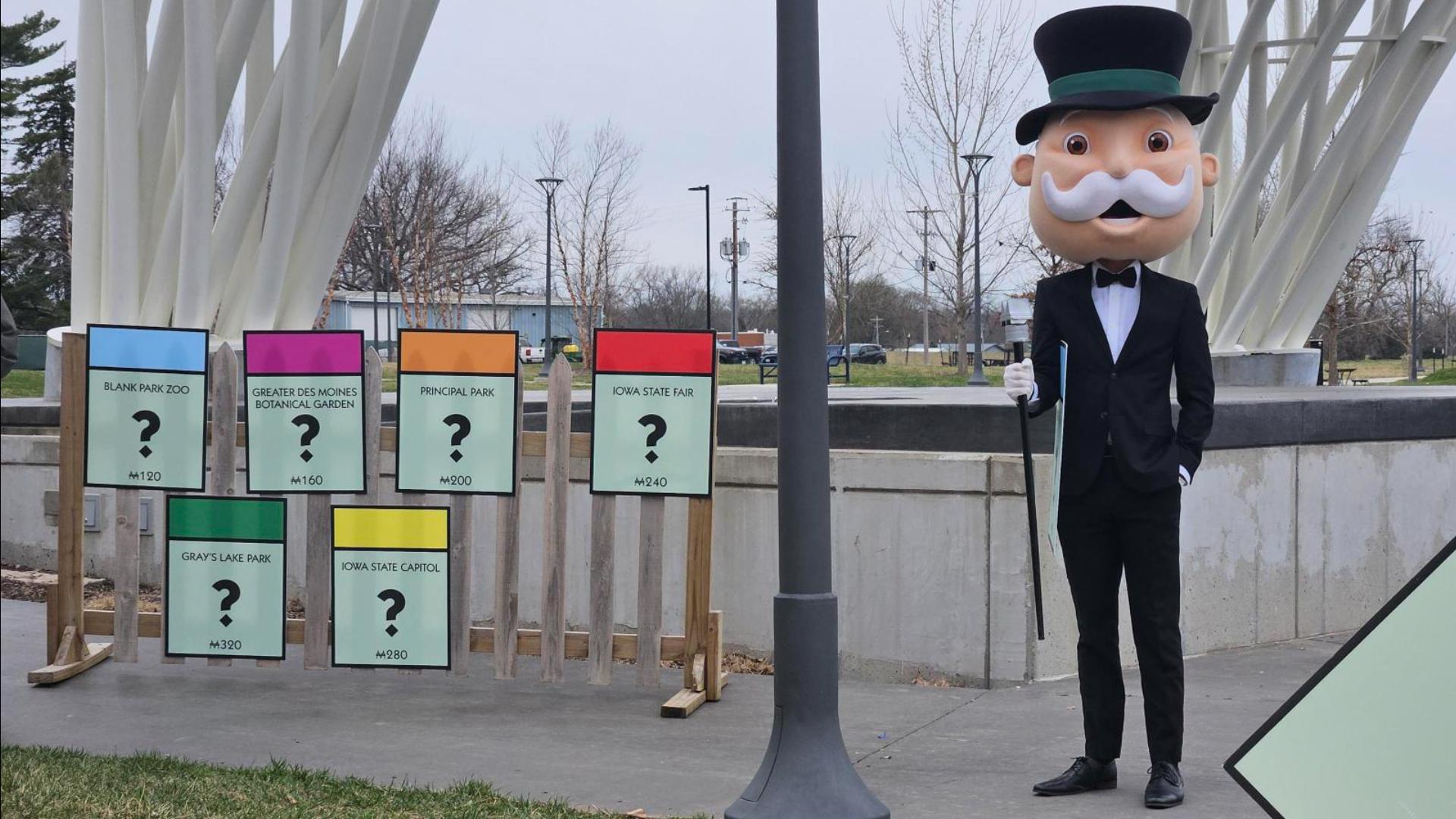 You can submit your suggestions for what locations should be featured in the Des Moines Monopoly game at desmoines@toptrumps.com