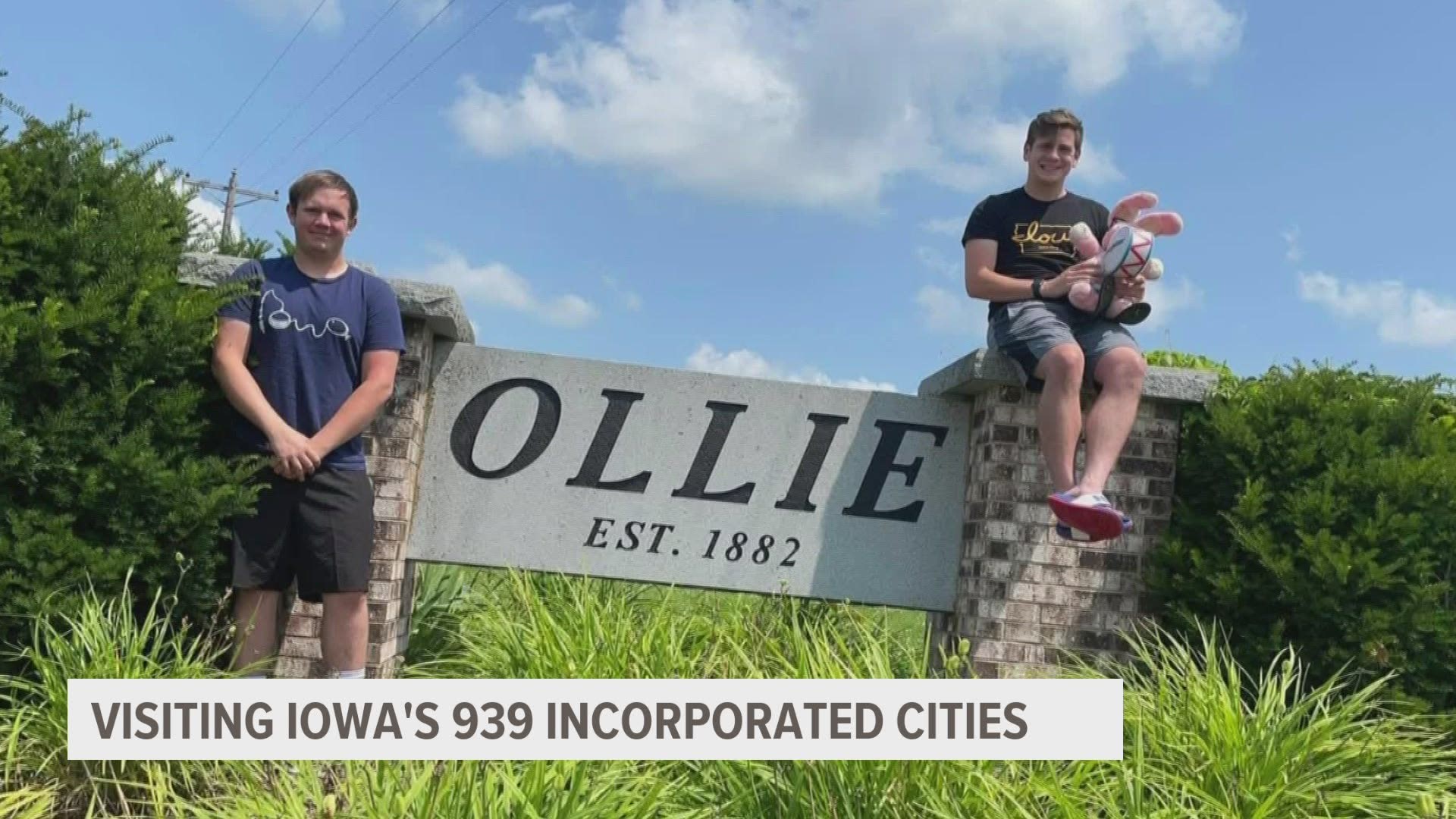 Seth Varner and Austin Schneider already visited every unincorporated Nebraska town last summer. Now they're exploring the Hawkeye State.