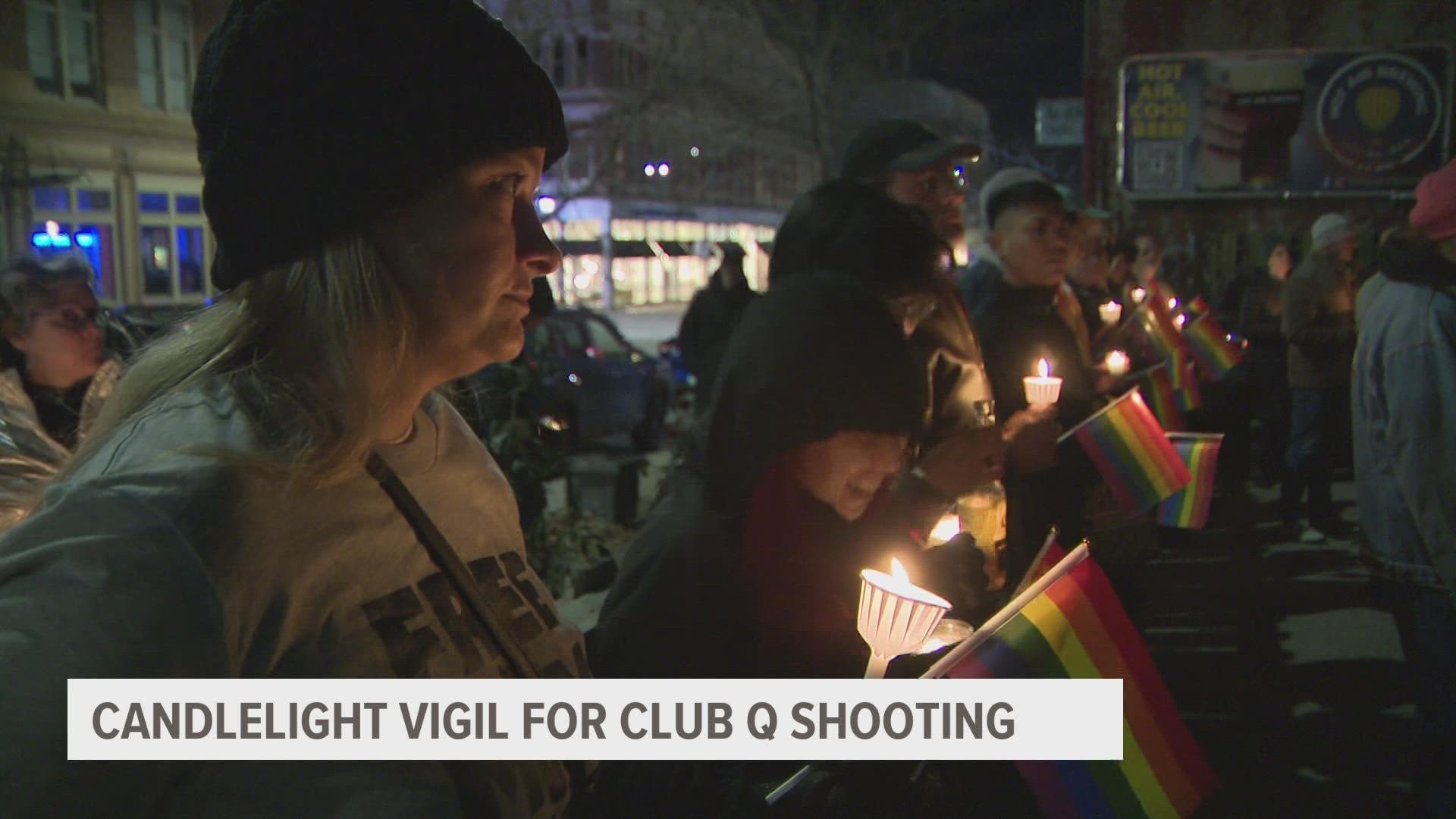 The Blazing Saddle hosted the vigil for Club Q victims at 6 p.m. on Monday.