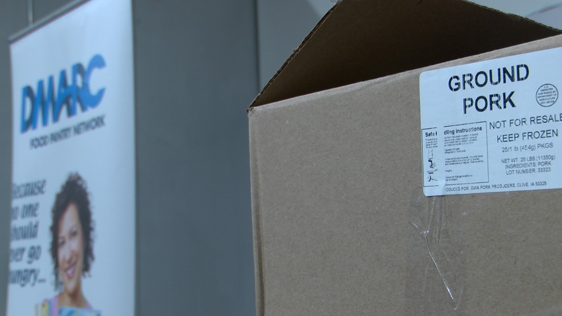 Des Moines food pantries receive 15,000 servings of pork