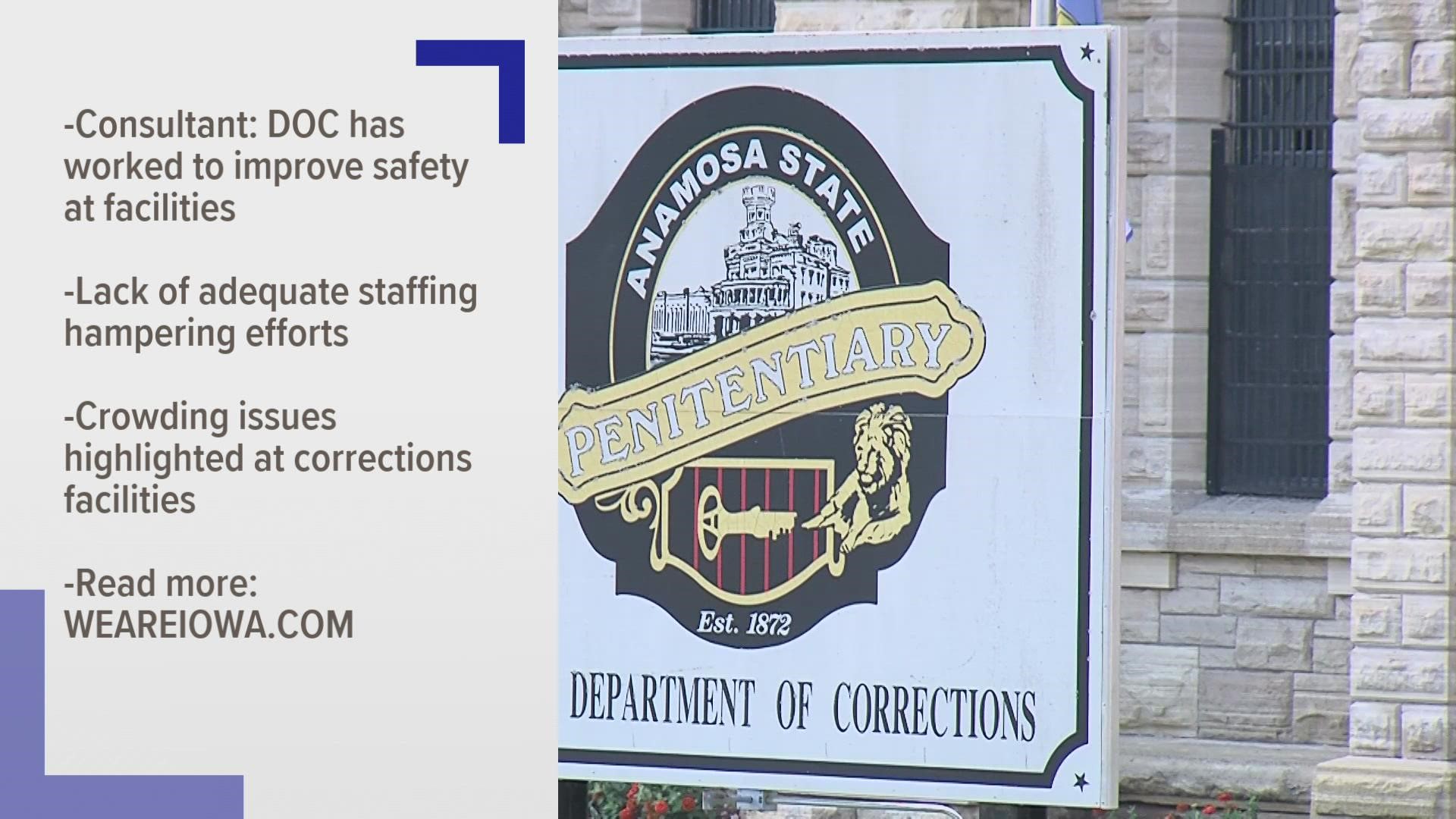 A review completed by CGL Companies found the DOC is taking steps to address problems like short staffing and overpopulation among Iowa's prisons.